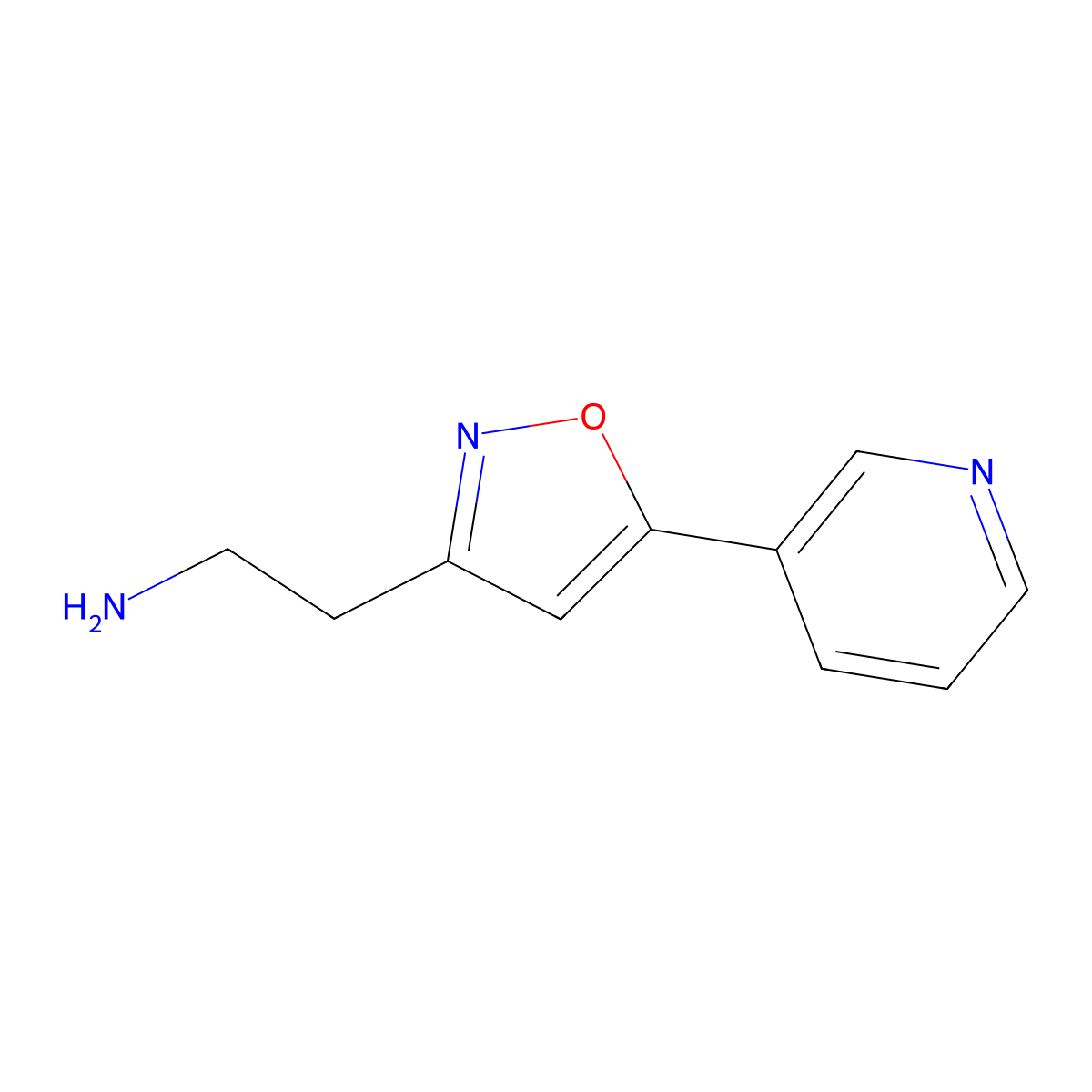 2-(5-(Pyridin-3-yl)isoxazol-3-yl)ethan-1-amine molecular structure, CAS 1352512-40-3