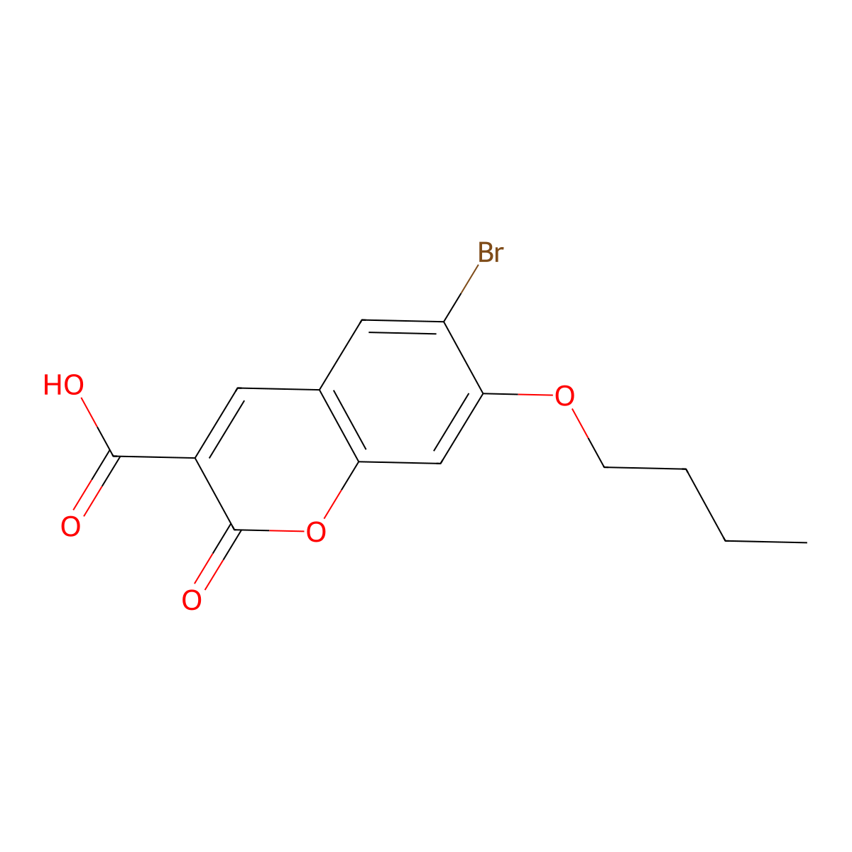 6-Bromo-7-butoxy-2-oxo-2H-chromene-3-carboxylic acid molecular structure, CAS 1352512-74-3