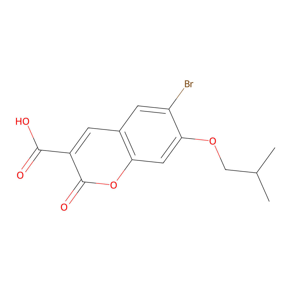 6-Bromo-7-isobutoxy-2-oxo-2H-chromene-3-carboxylic acid molecular structure, CAS 1352512-83-4