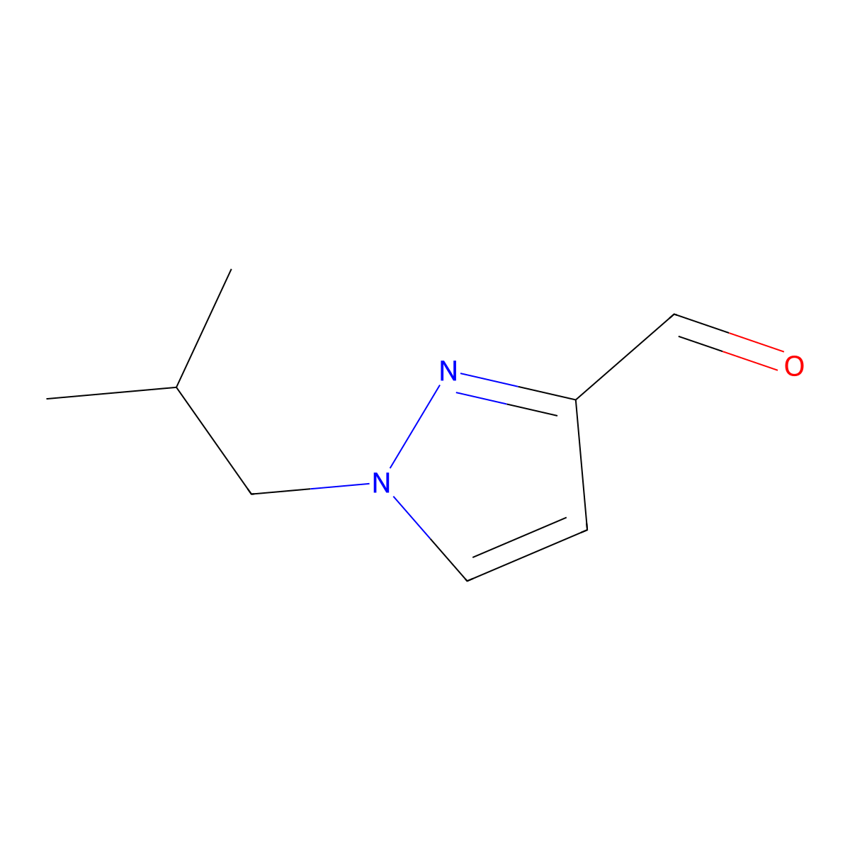1-Isobutyl-1H-pyrazole-3-carbaldehyde molecular structure, CAS 1352513-81-5