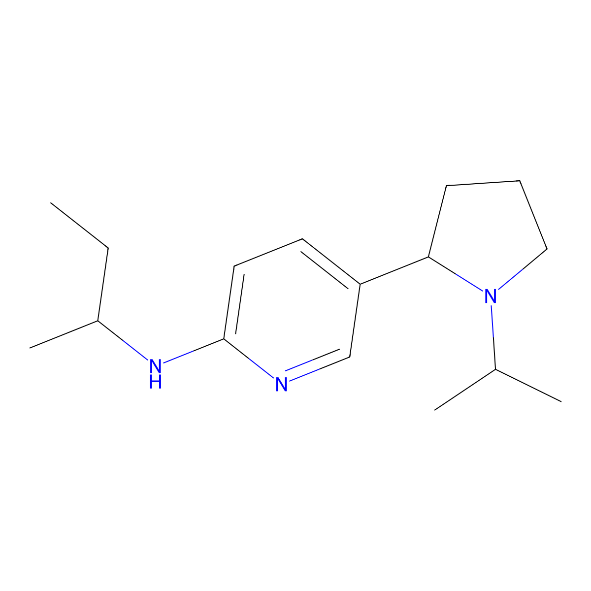 N-(sec-Butyl)-5-(1-isopropylpyrrolidin-2-yl)pyridin-2-amine molecular structure, CAS 1352514-50-1