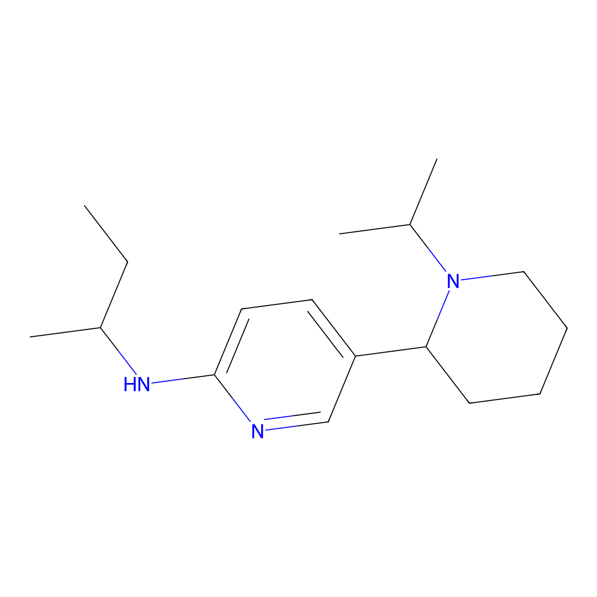 N-(sec-Butyl)-5-(1-isopropylpiperidin-2-yl)pyridin-2-amine molecular structure, CAS 1352514-75-0