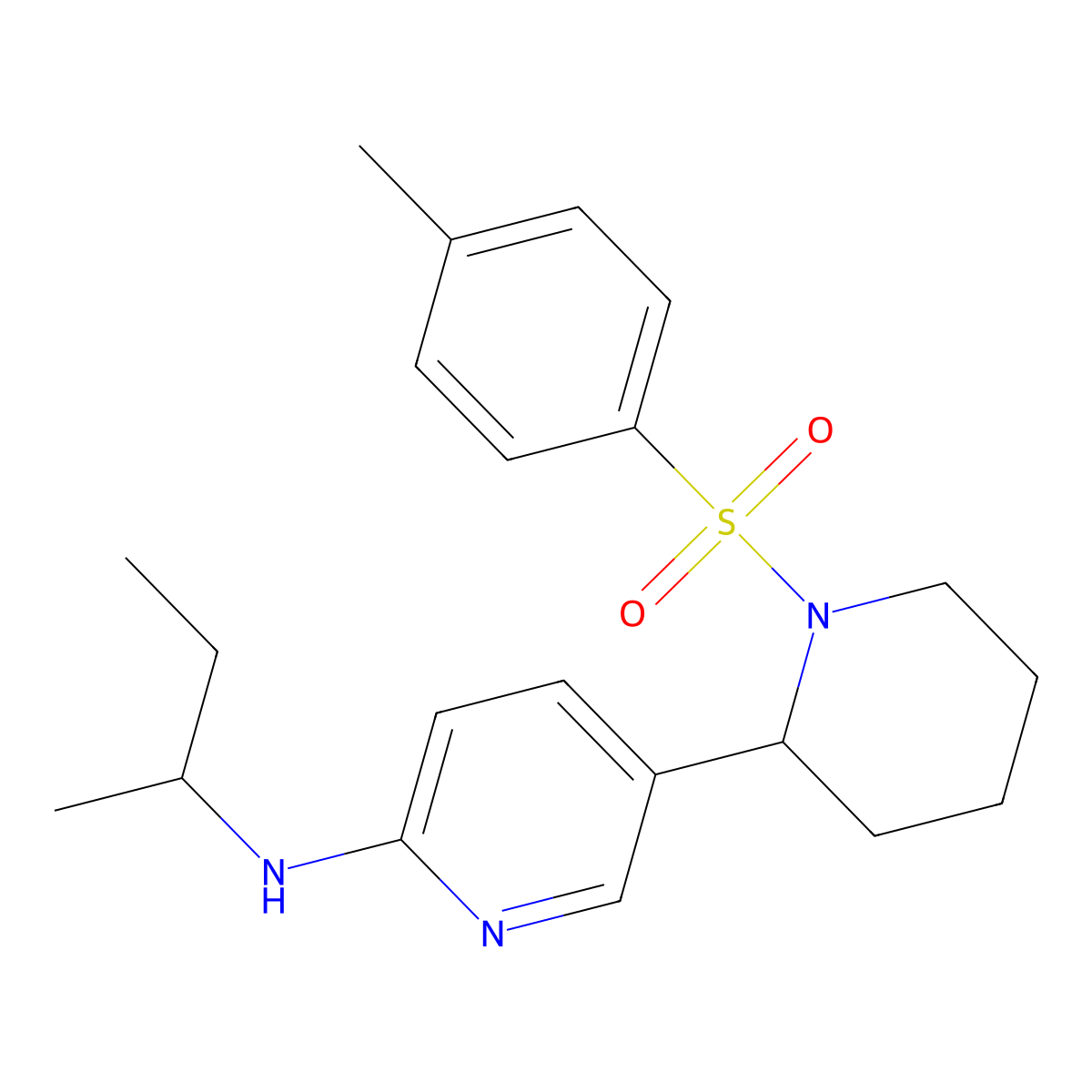 N-(sec-Butyl)-5-(1-tosylpiperidin-2-yl)pyridin-2-amine molecular structure, CAS 1352514-84-1