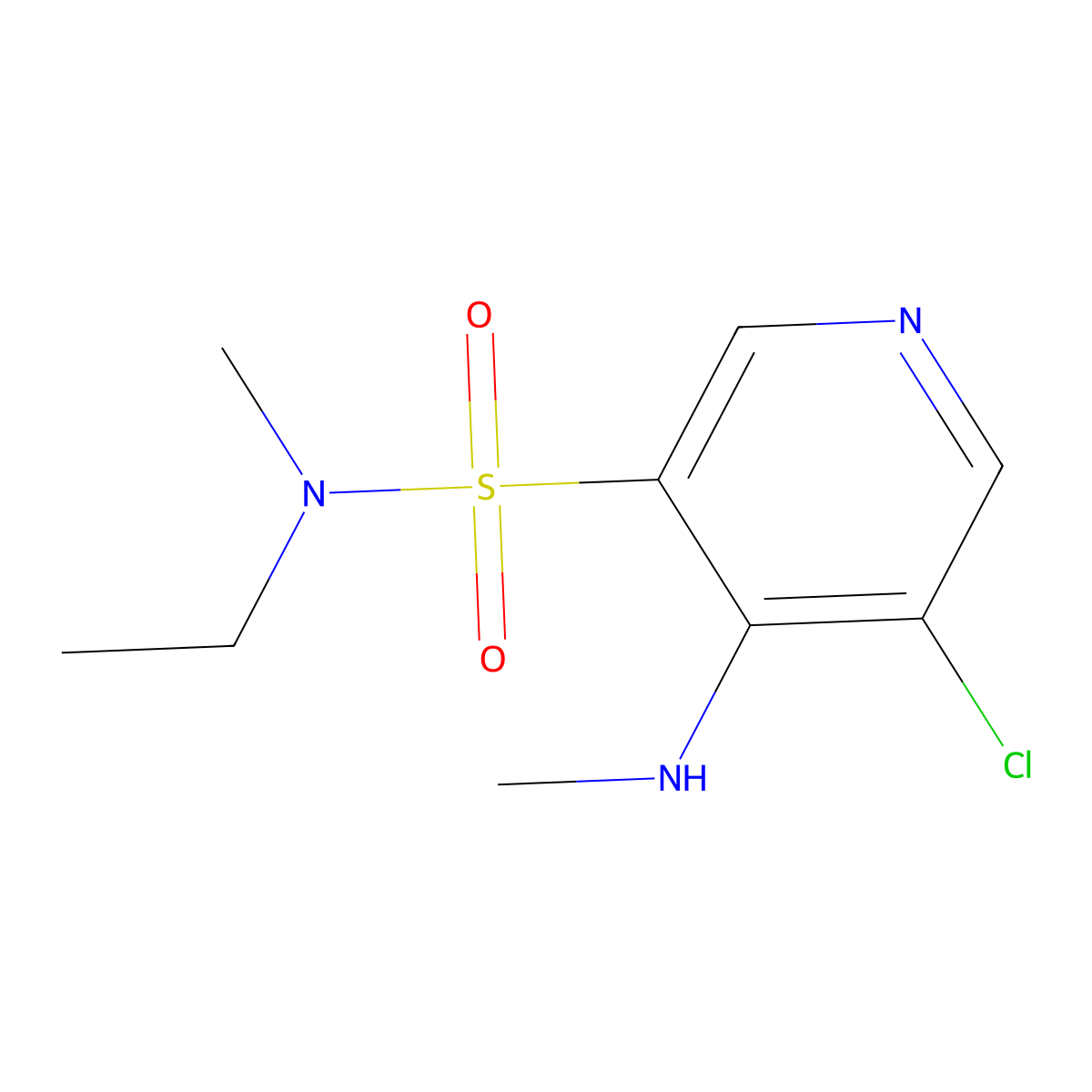 5-Chloro-N-ethyl-N-methyl-4-(methylamino)pyridine-3-sulfonamide molecular structure, CAS 1352515-10-6