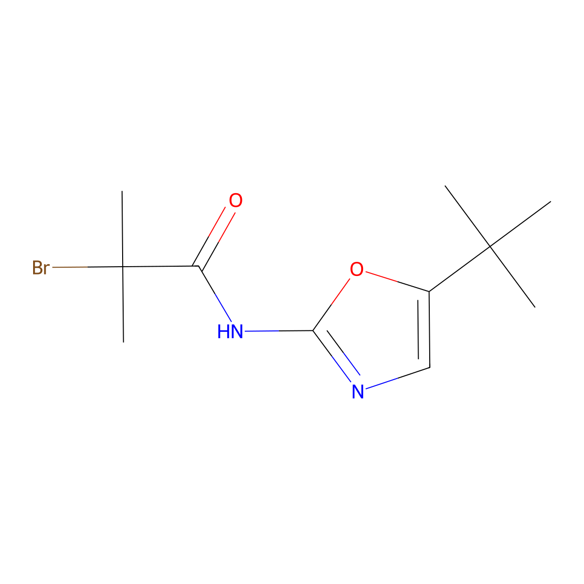 2-Bromo-N-(5-(tert-butyl)oxazol-2-yl)-2-methylpropanamide molecular structure, CAS 1352515-11-7