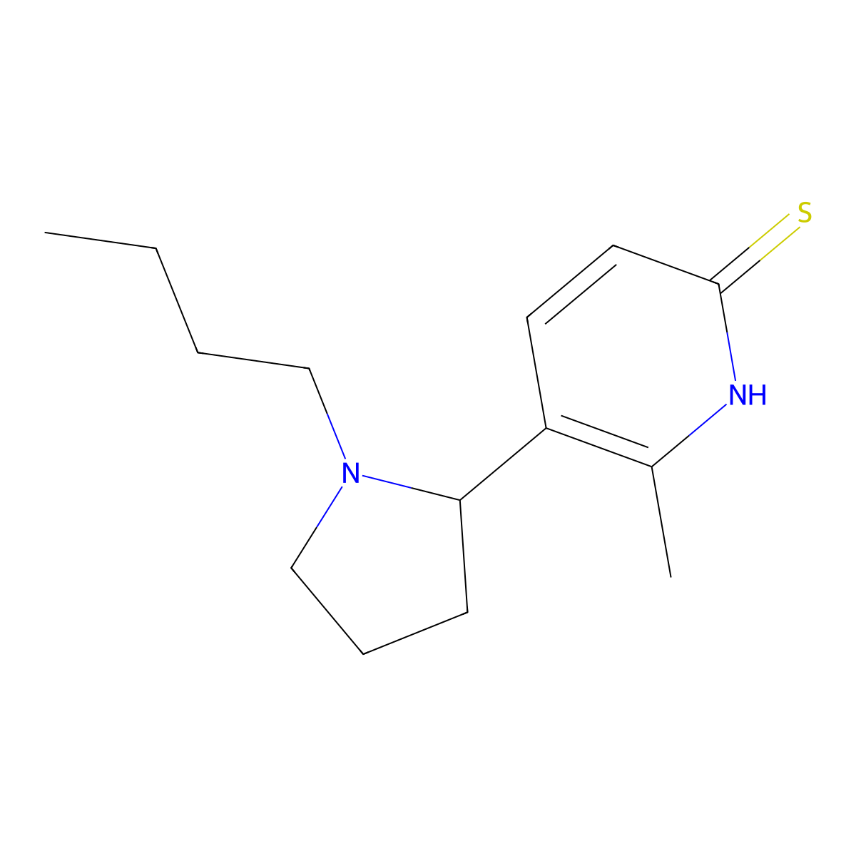 5-(1-Butylpyrrolidin-2-yl)-6-methylpyridine-2-thiol molecular structure, CAS 1352515-31-1