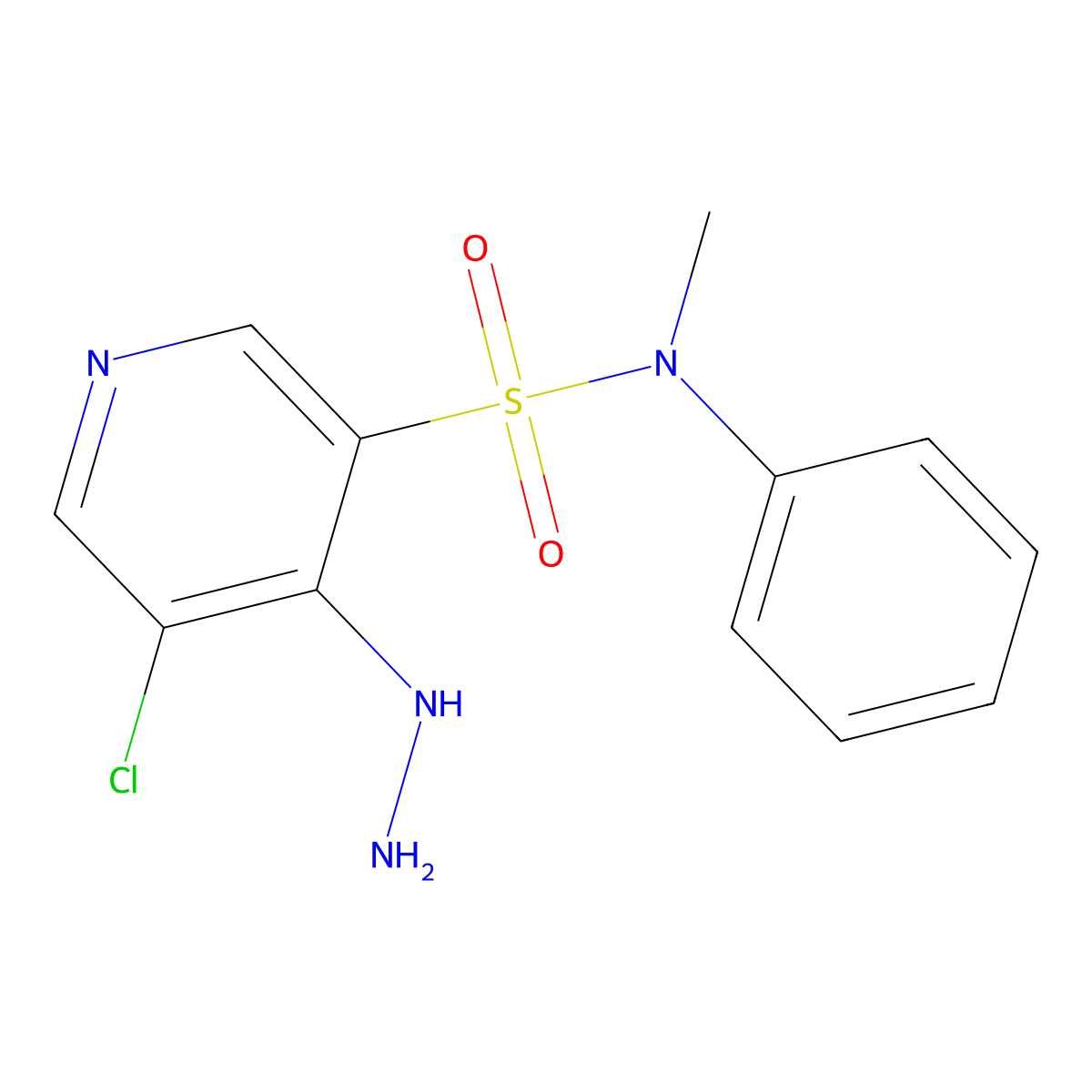 5-Chloro-4-hydrazinyl-N-methyl-N-phenylpyridine-3-sulfonamide molecular structure, CAS 1352515-54-8