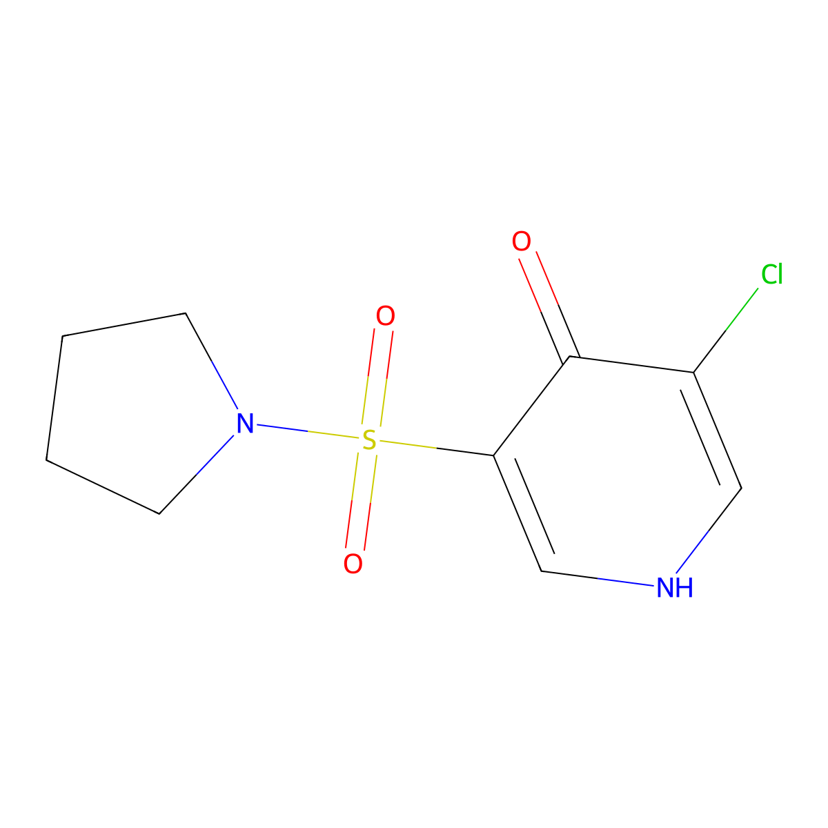 3-Chloro-5-(pyrrolidin-1-ylsulfonyl)pyridin-4-ol molecular structure, CAS 1352515-67-3