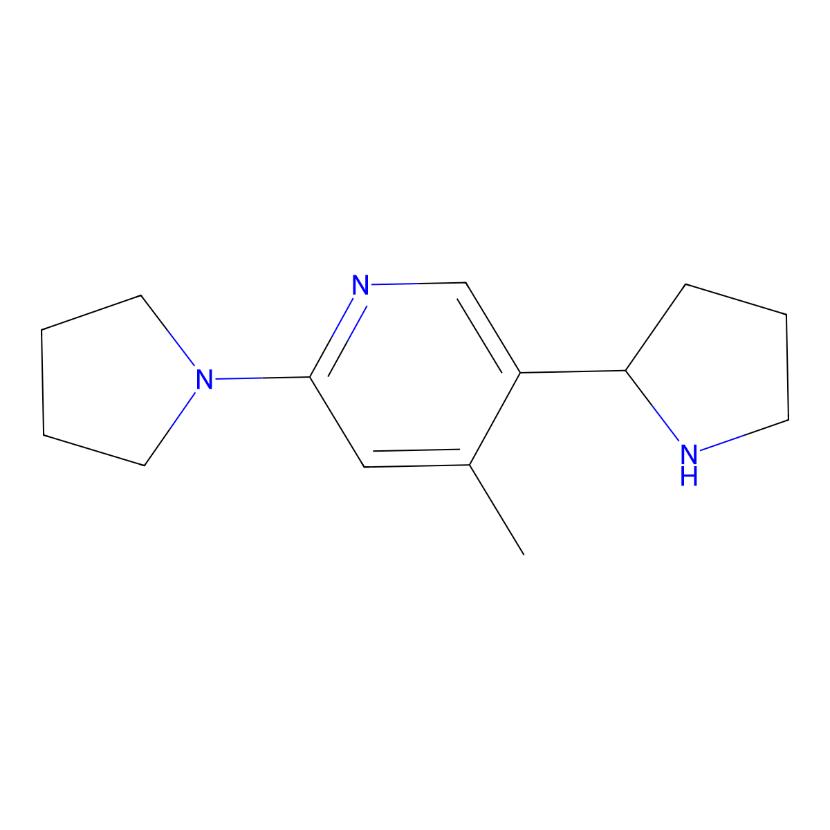4-Methyl-2-(pyrrolidin-1-yl)-5-(pyrrolidin-2-yl)pyridine molecular structure, CAS 1352515-69-5