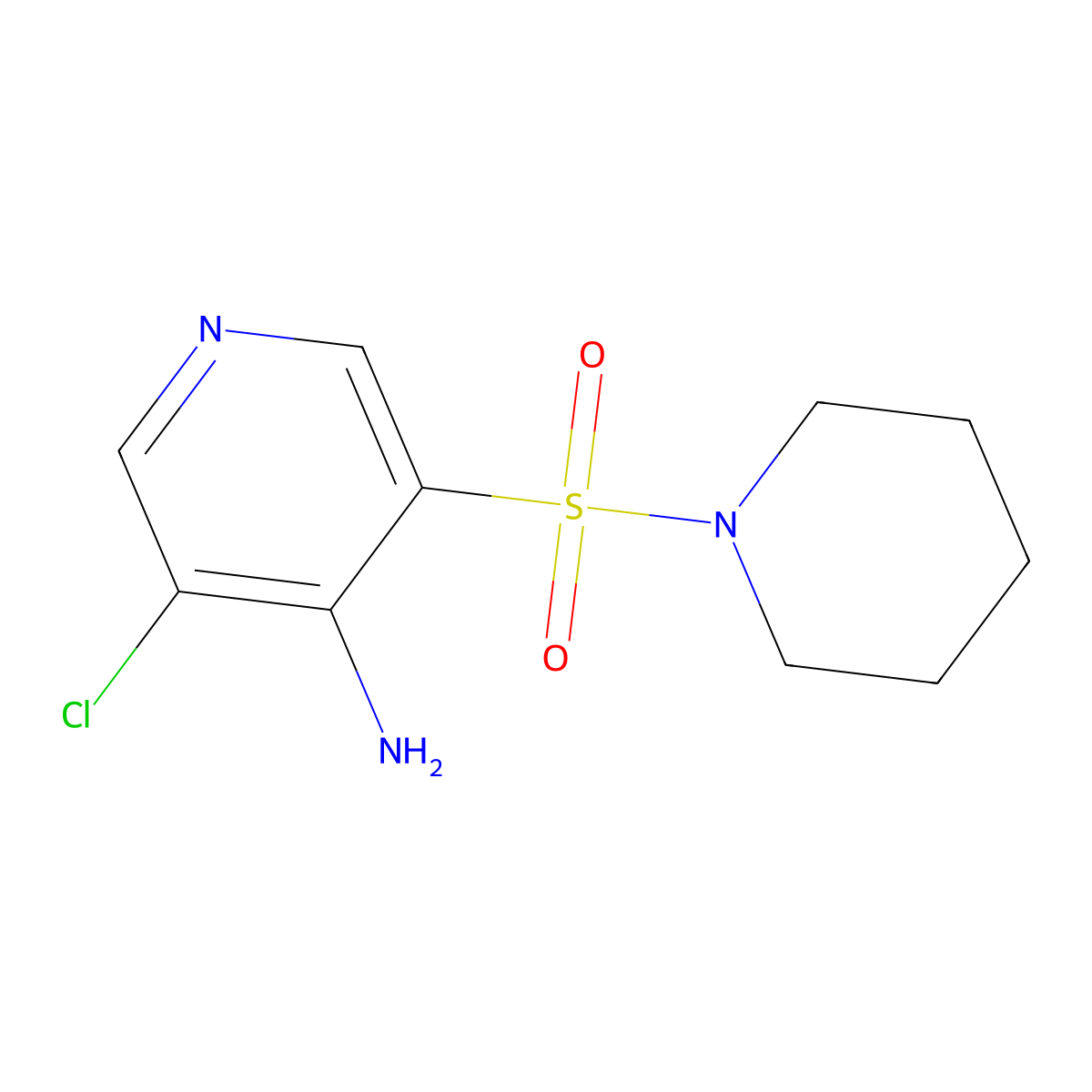 3-Chloro-5-(piperidin-1-ylsulfonyl)pyridin-4-amine molecular structure, CAS 1352515-74-2