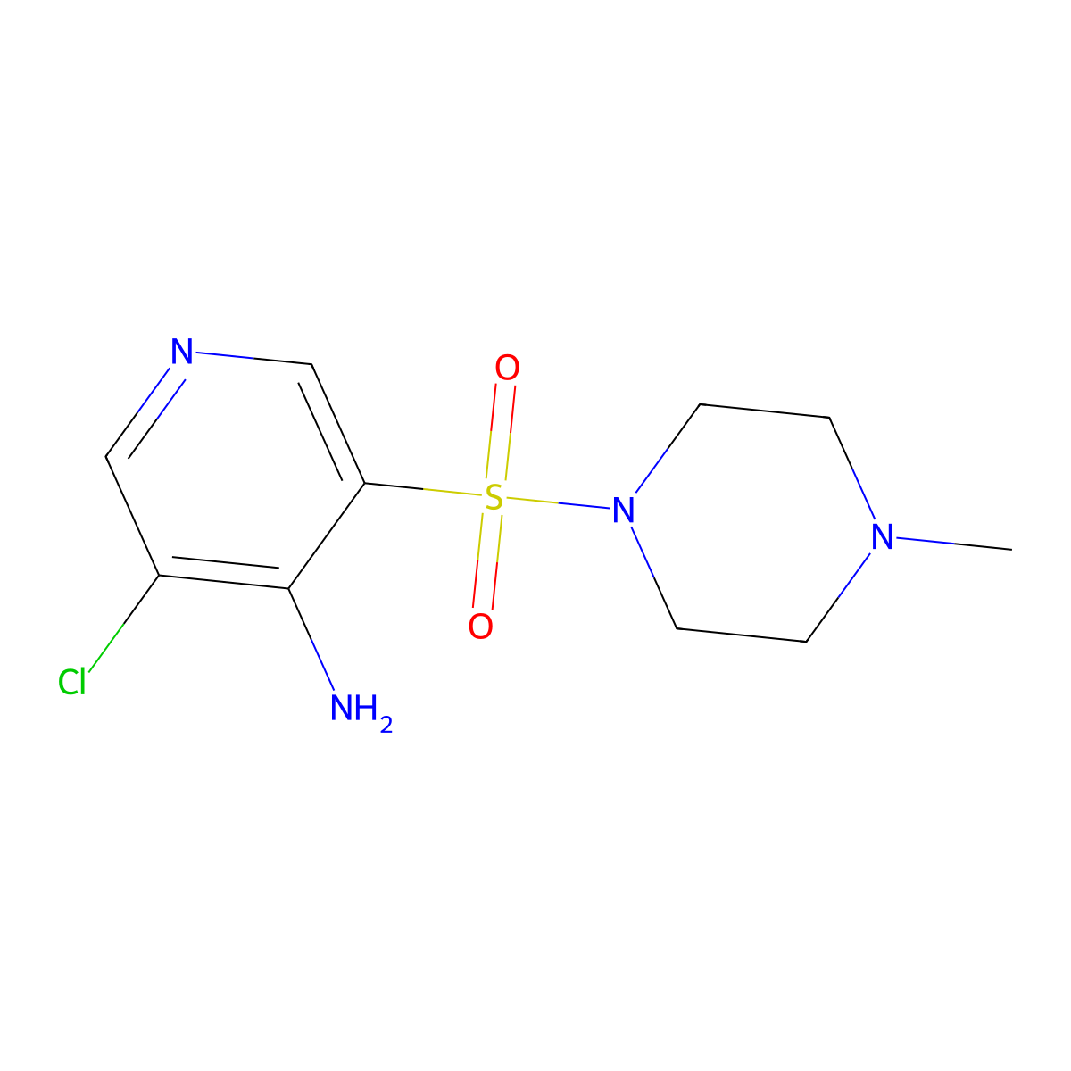3-Chloro-5-((4-methylpiperazin-1-yl)sulfonyl)pyridin-4-amine molecular structure, CAS 1352515-93-5