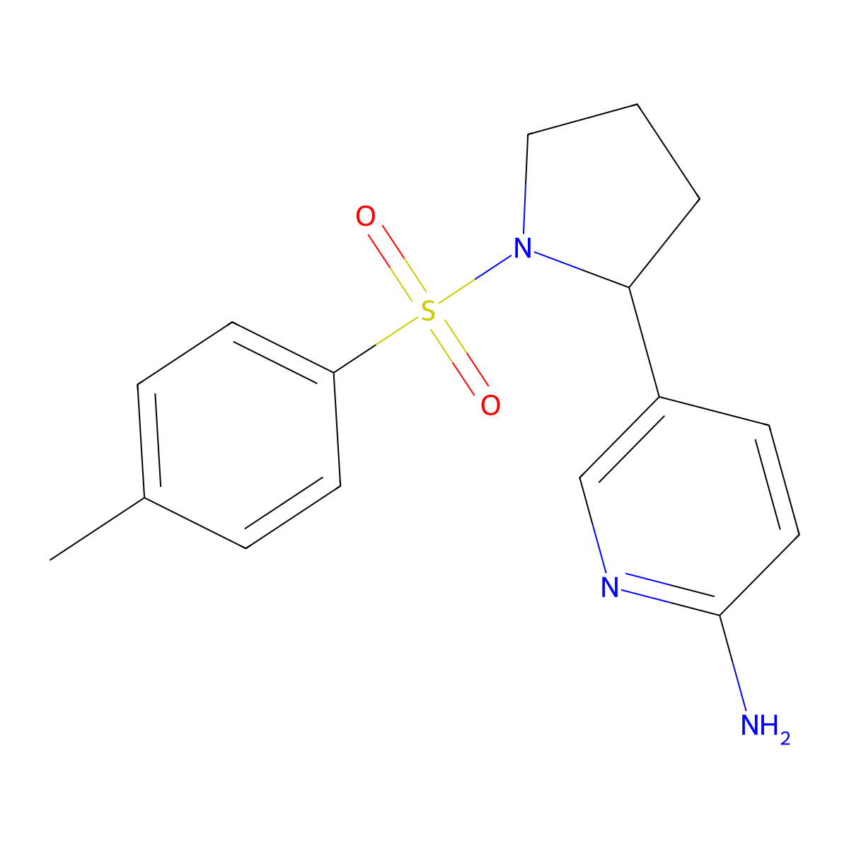 5-(1-Tosylpyrrolidin-2-yl)pyridin-2-amine molecular structure, CAS 1352516-10-9
