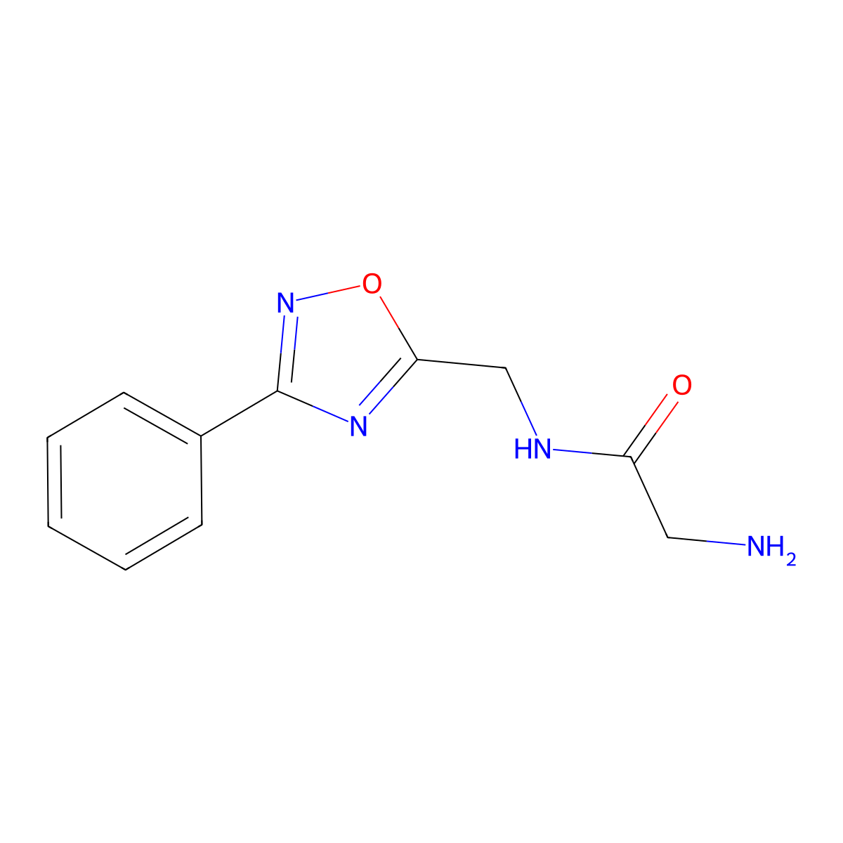 N-[(3-phenyl-1,2,4-oxadiazol-5-yl)methyl]glycinamide molecular structure, CAS 1352516-45-0