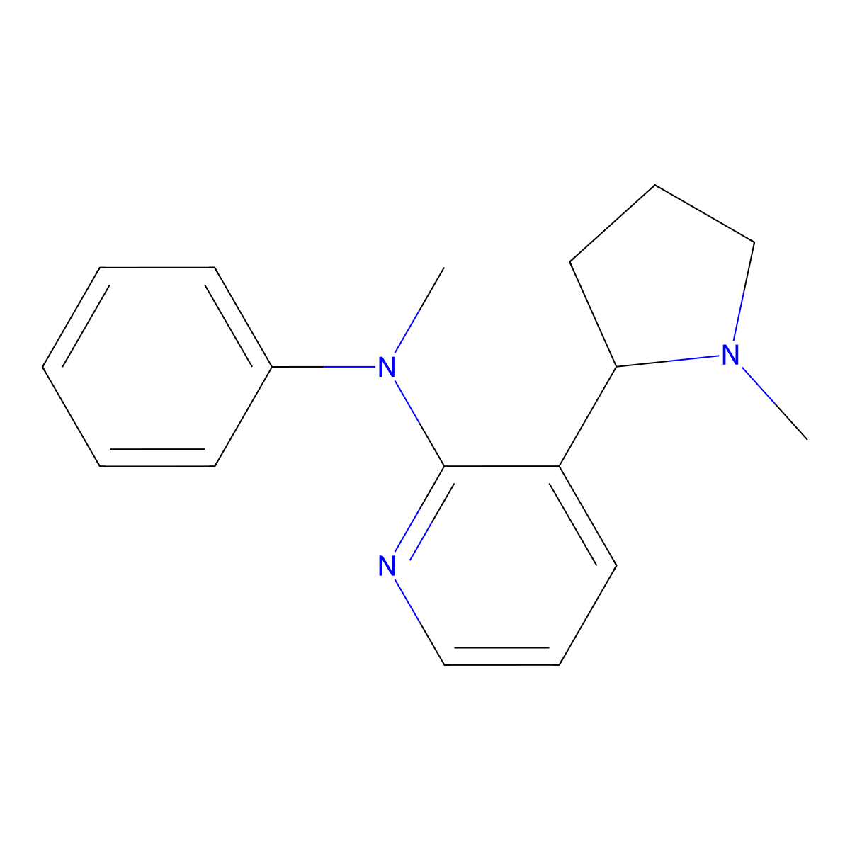 N-Methyl-3-(1-methylpyrrolidin-2-yl)-N-phenylpyridin-2-amine molecular structure, CAS 1352516-56-3
