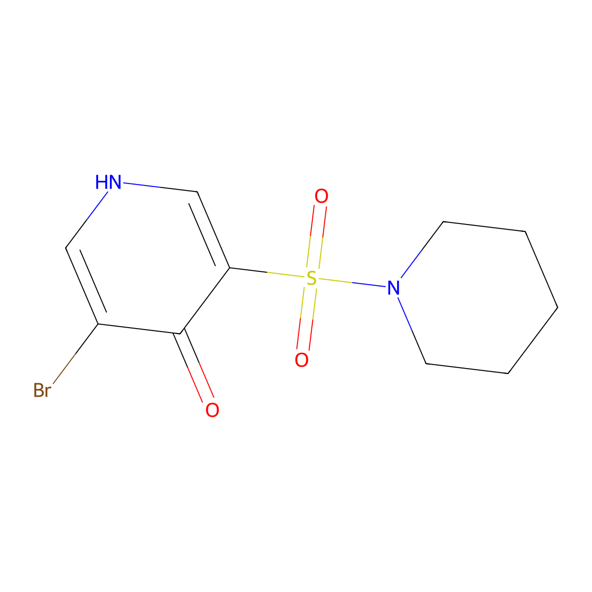 3-Bromo-5-(piperidin-1-ylsulfonyl)pyridin-4-ol molecular structure, CAS 1352516-99-4