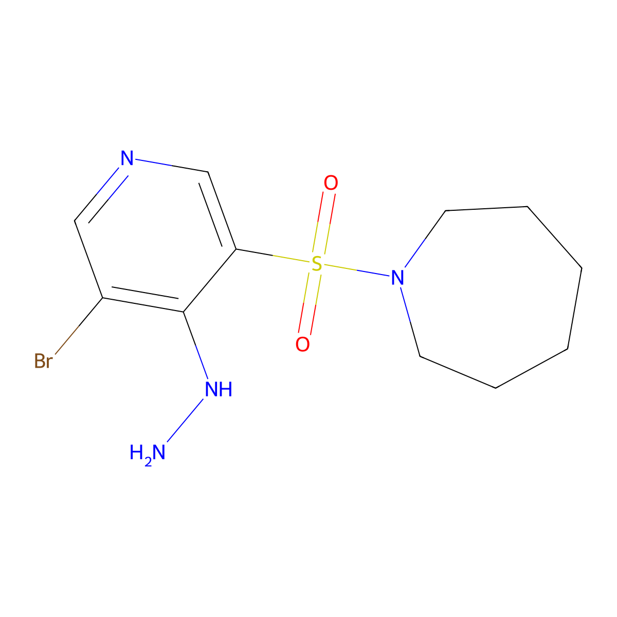 1-((5-Bromo-4-hydrazinylpyridin-3-yl)sulfonyl)azepane molecular structure, CAS 1352517-27-1