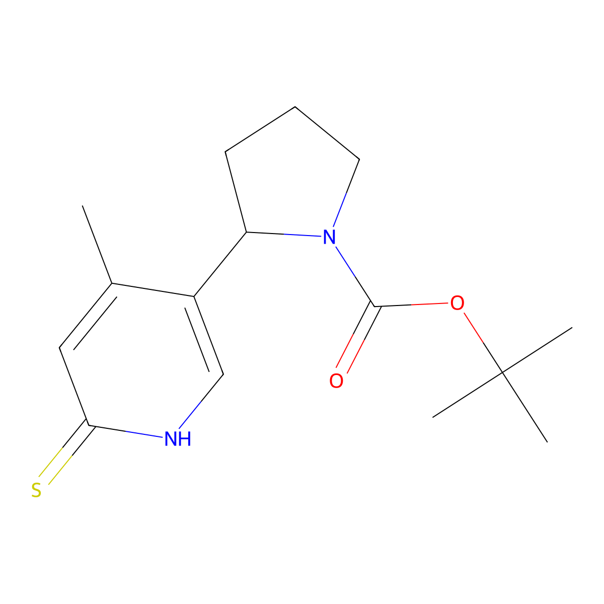 tert-Butyl 2-(6-mercapto-4-methylpyridin-3-yl)pyrrolidine-1-carboxylate molecular structure, CAS 1352517-29-3