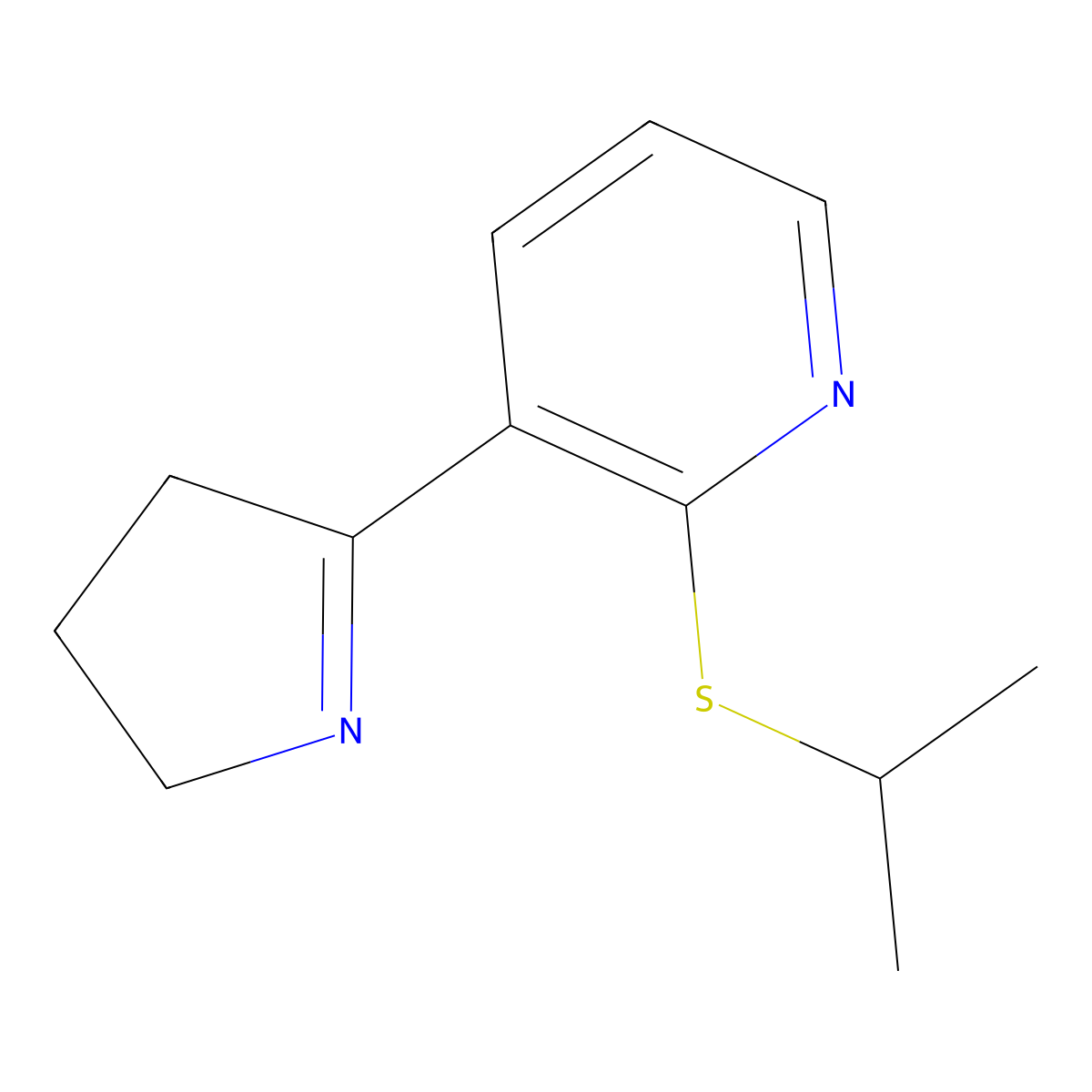 3-(3,4-Dihydro-2H-pyrrol-5-yl)-2-(isopropylthio)pyridine molecular structure, CAS 1352517-30-6