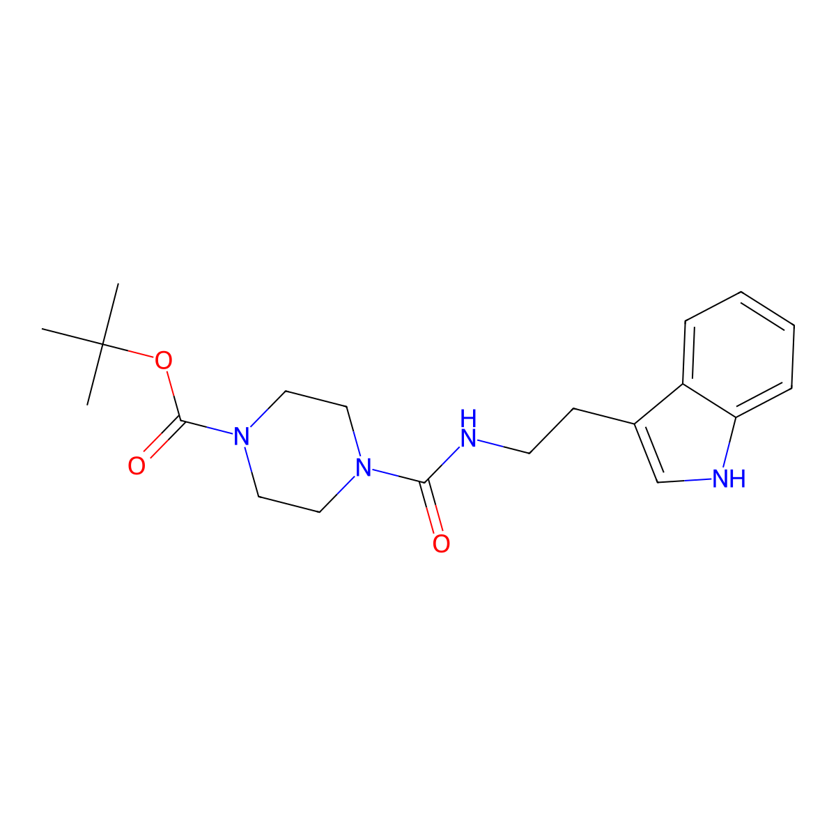 tert-butyl 4-{[2-(1H-indol-3-yl)ethyl]carbamoyl}piperazine-1-carboxylate molecular structure, CAS 1352517-35-1