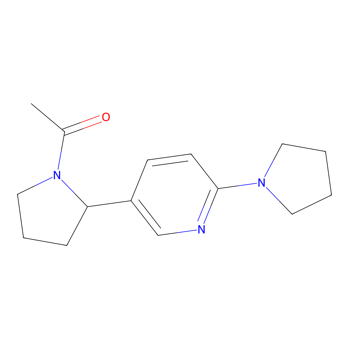 1-(2-(6-(Pyrrolidin-1-yl)pyridin-3-yl)pyrrolidin-1-yl)ethanone molecular structure, CAS 1352517-55-5