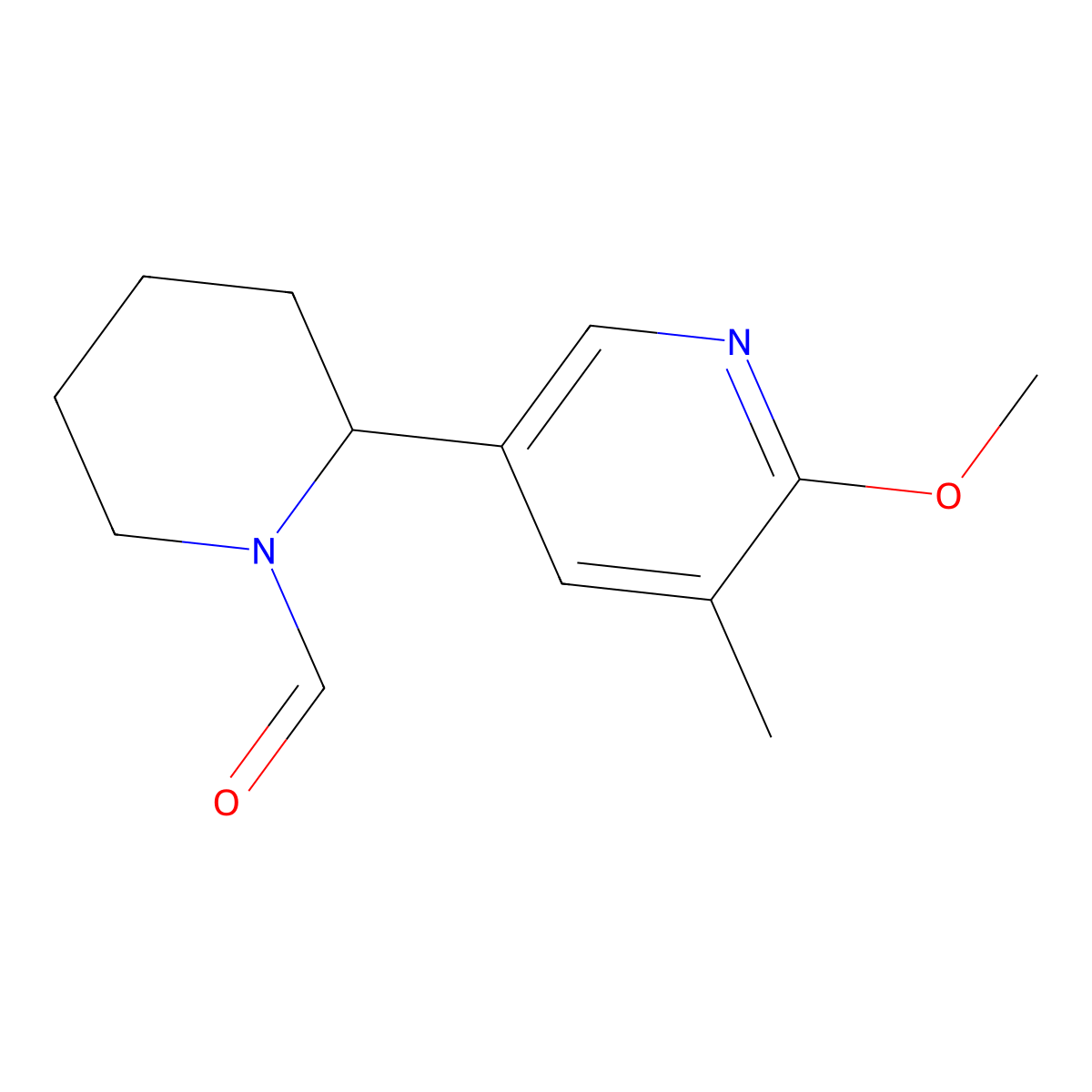 2-(6-Methoxy-5-methylpyridin-3-yl)piperidine-1-carbaldehyde molecular structure, CAS 1352518-73-0