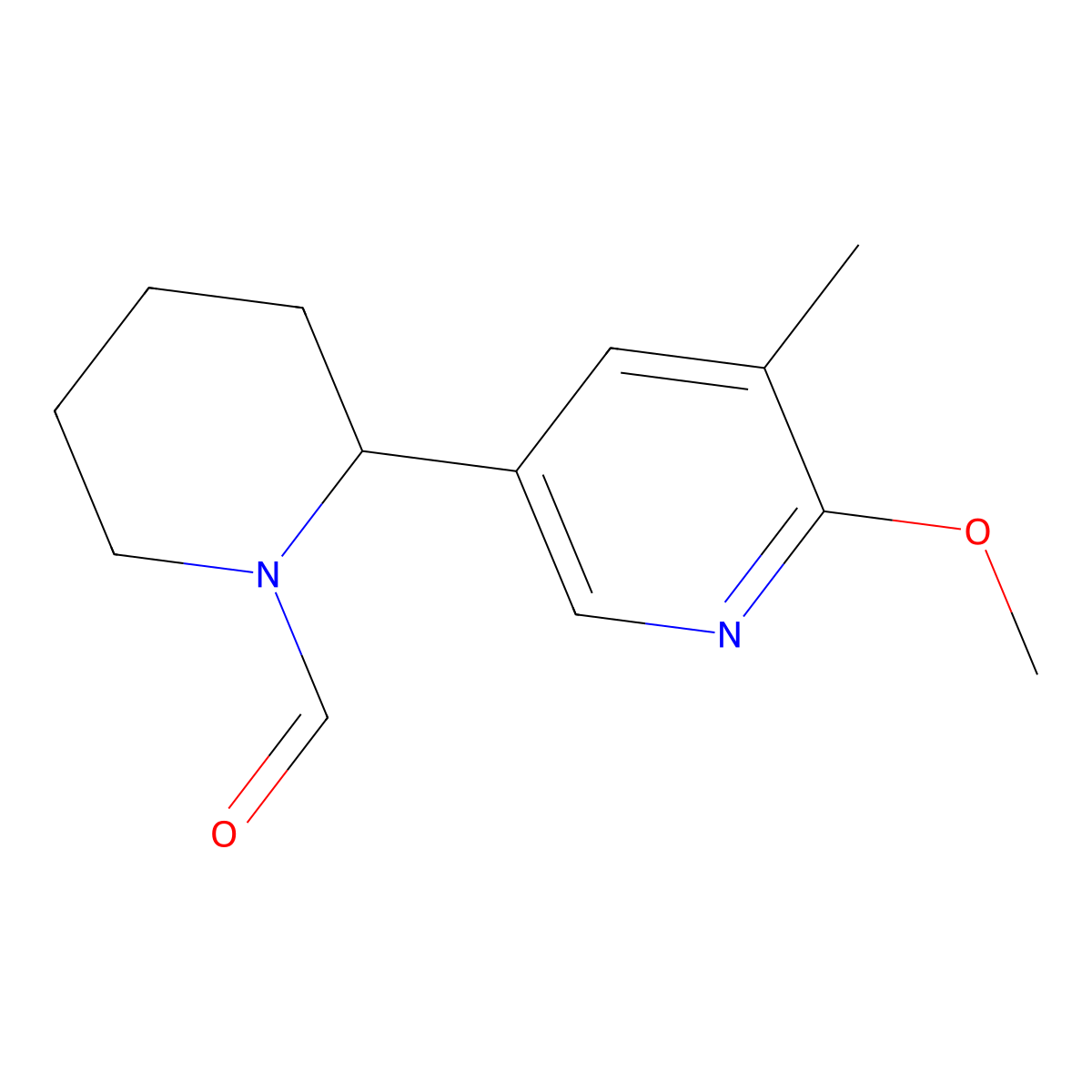 2-(6-Methoxy-5-methylpyridin-3-yl)piperidine-1-carbaldehyde molecular structure, CAS 1352518-73-0