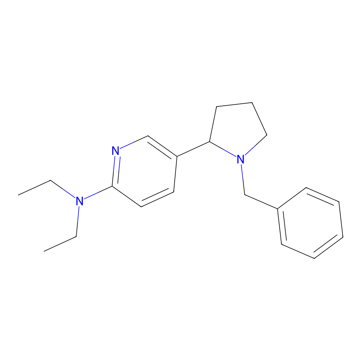5-(1-Benzylpyrrolidin-2-yl)-N,N-diethylpyridin-2-amine molecular structure, CAS 1352518-76-3