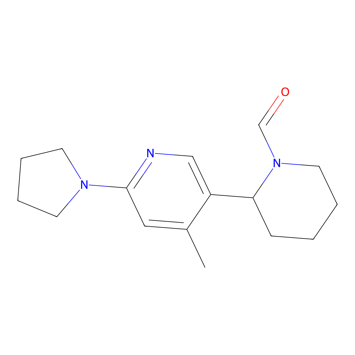2-(4-Methyl-6-(pyrrolidin-1-yl)pyridin-3-yl)piperidine-1-carbaldehyde molecular structure, CAS 1352518-80-9