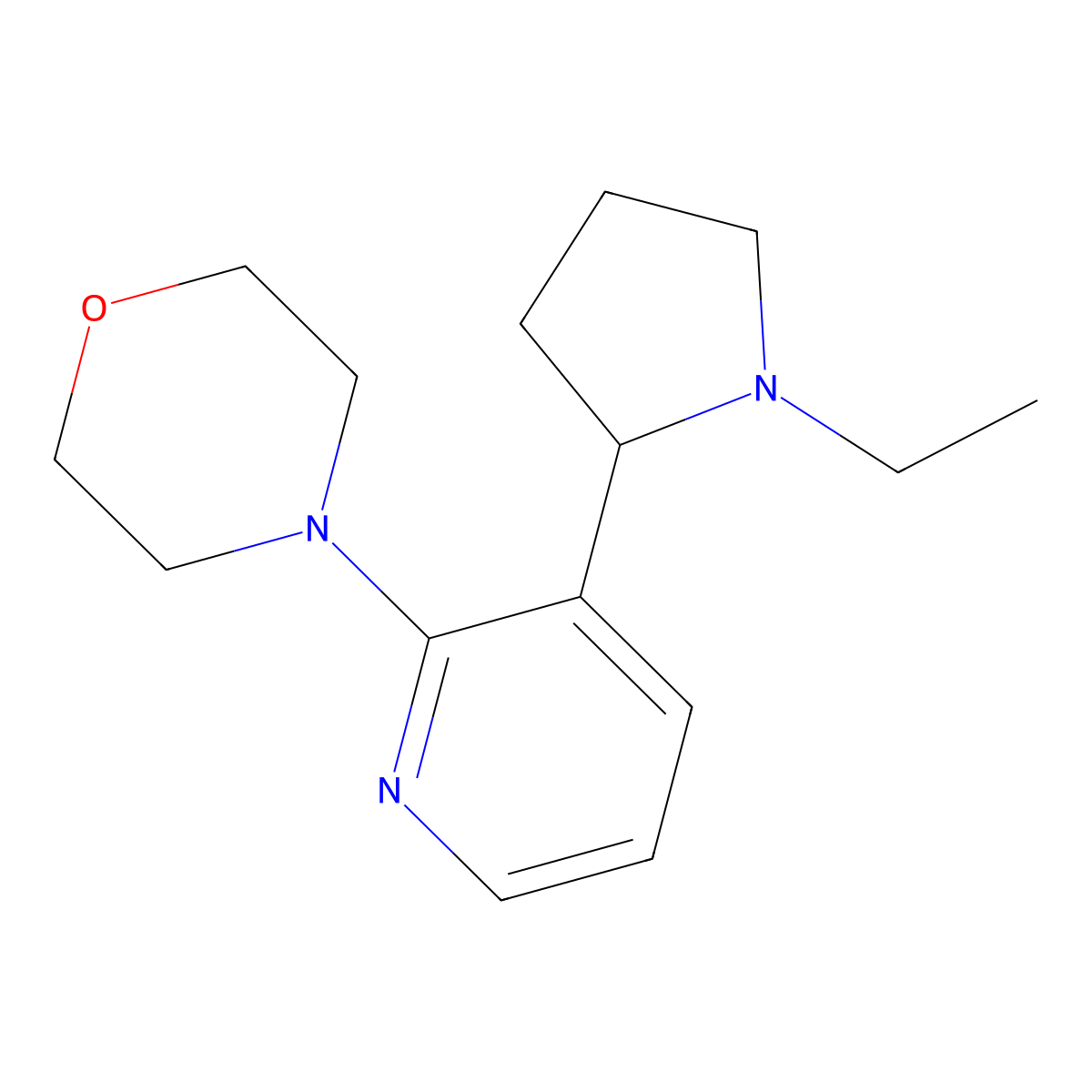 4-(3-(1-Ethylpyrrolidin-2-yl)pyridin-2-yl)morpholine molecular structure, CAS 1352519-03-9