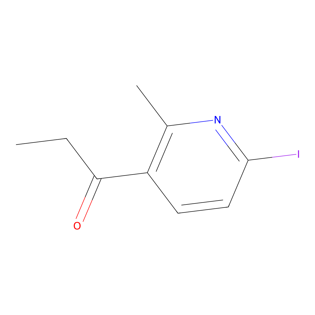 1-(6-Iodo-2-methylpyridin-3-yl)propan-1-one molecular structure, CAS 1352519-07-3