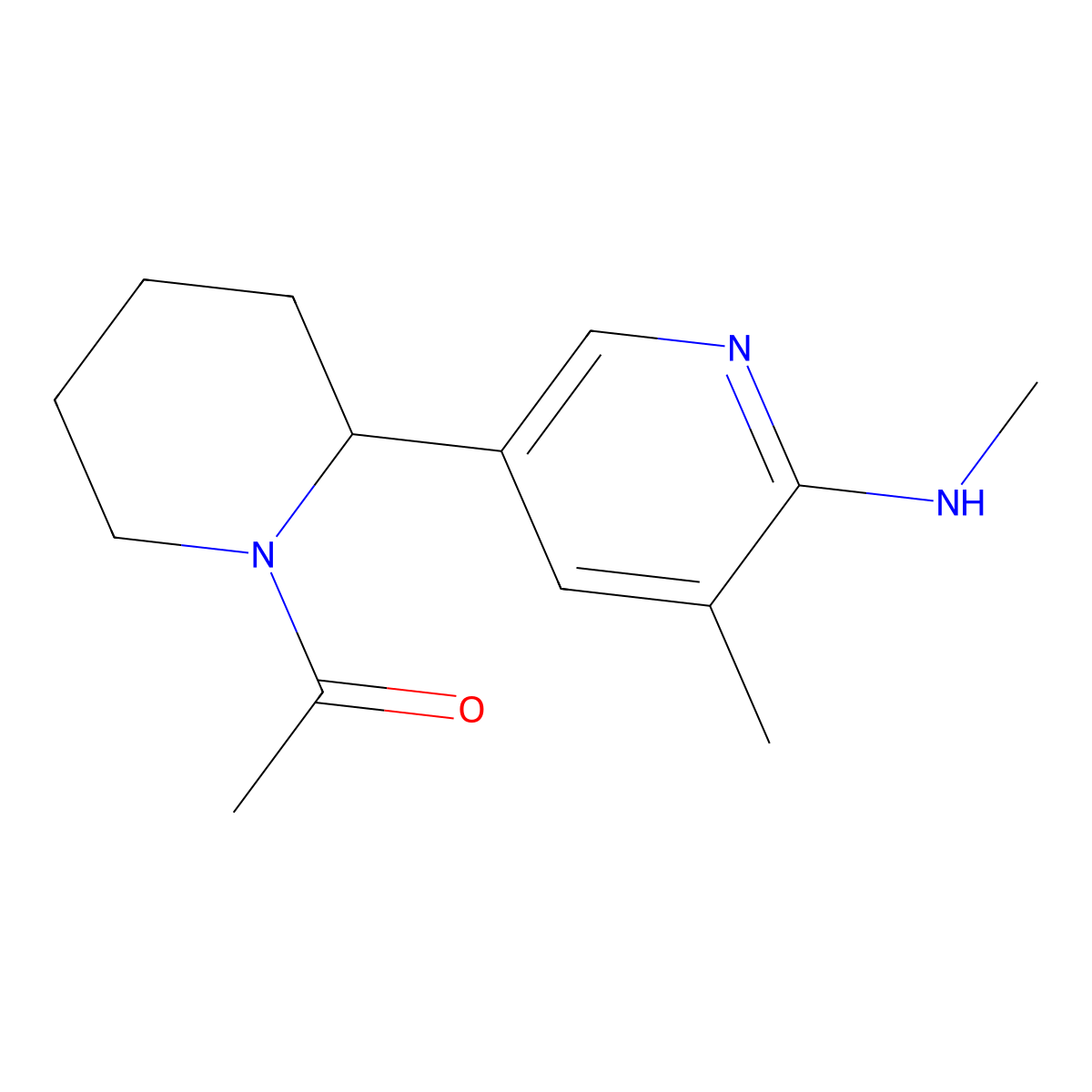 1-(2-(5-Methyl-6-(methylamino)pyridin-3-yl)piperidin-1-yl)ethanone molecular structure, CAS 1352519-16-4