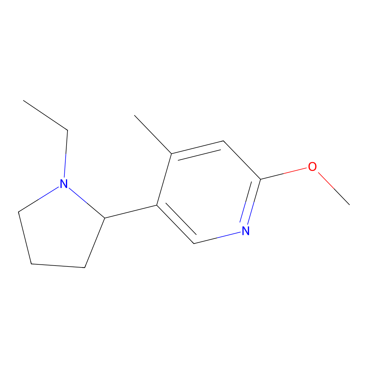 5-(1-Ethylpyrrolidin-2-yl)-2-methoxy-4-methylpyridine molecular structure, CAS 1352519-44-8