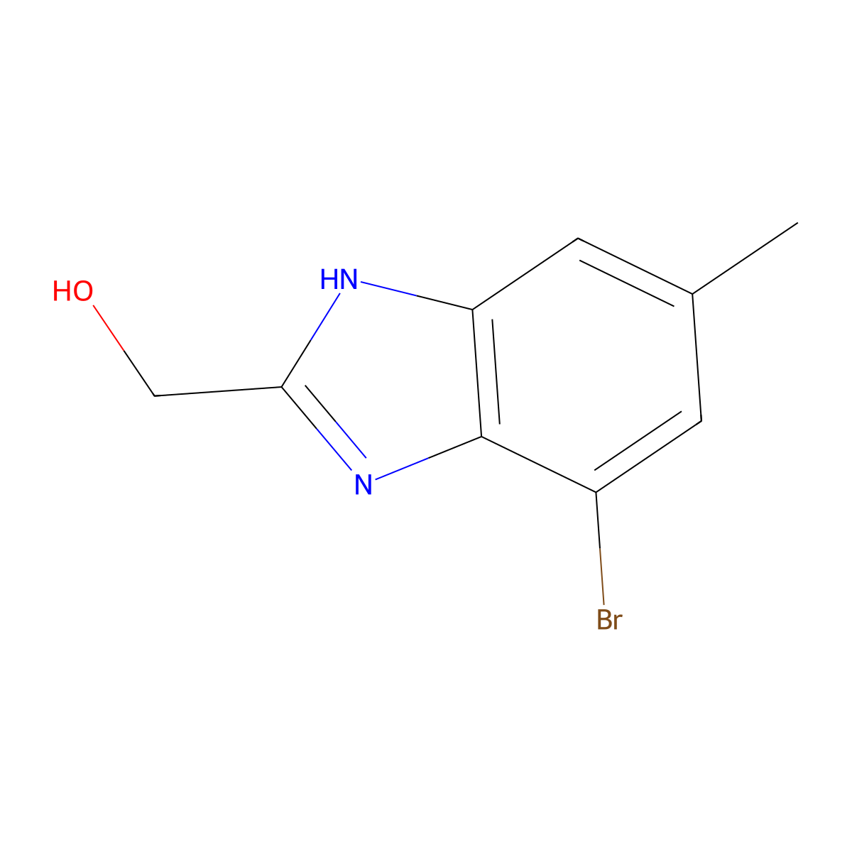4-Bromo-2-(hydroxymethyl)-6-methylbenzimidazole molecular structure, CAS 1352519-72-2