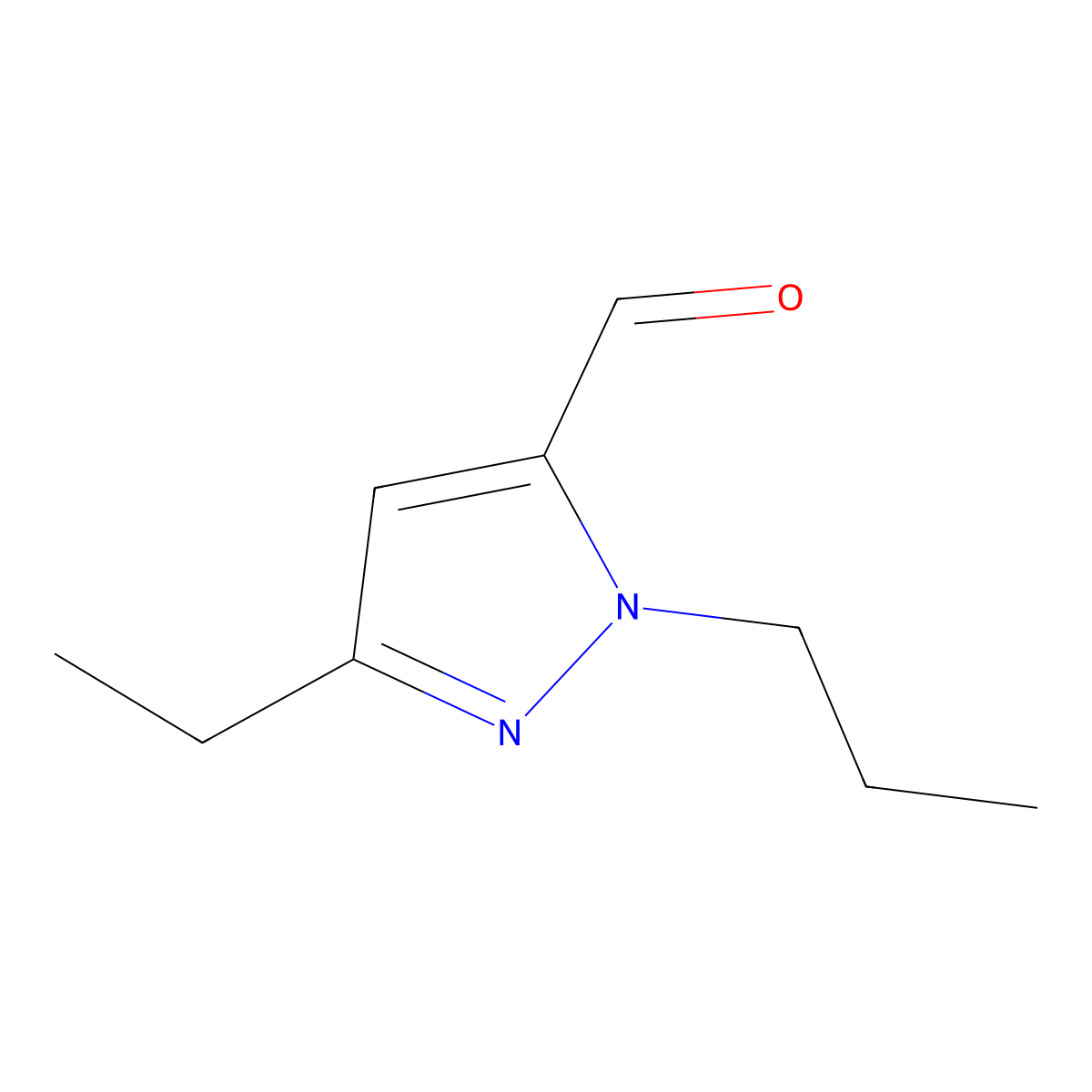3-Ethyl-1-propyl-1H-pyrazole-5-carbaldehyde molecular structure, CAS 1352519-83-5