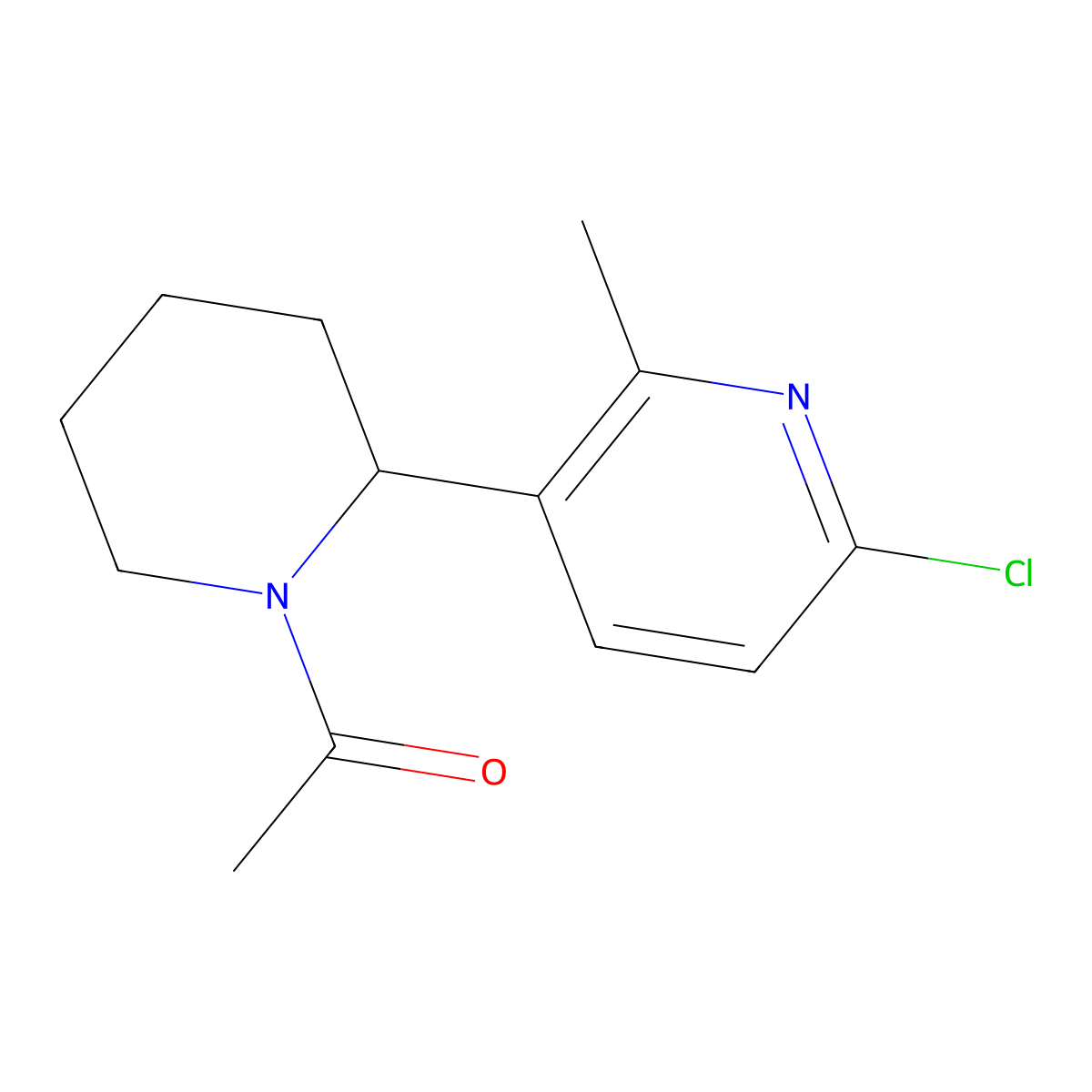 1-(2-(6-Chloro-2-methylpyridin-3-yl)piperidin-1-yl)ethanone molecular structure, CAS 1352519-94-8