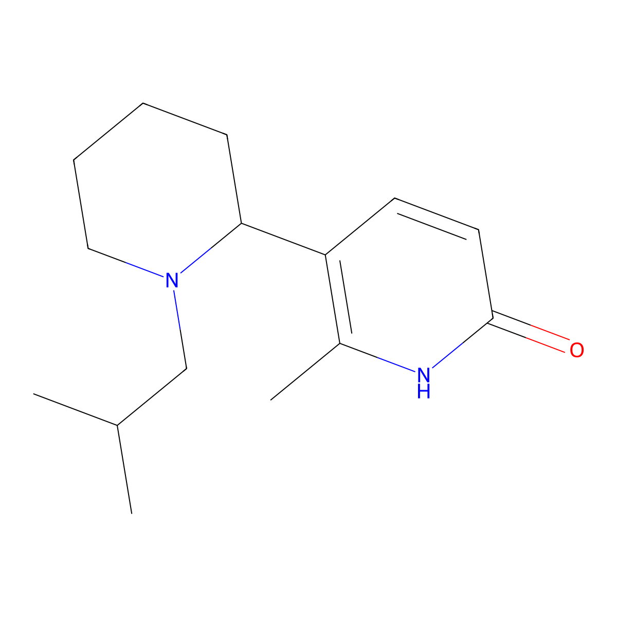 5-(1-Isobutylpiperidin-2-yl)-6-methylpyridin-2(1H)-one molecular structure, CAS 1352519-97-1