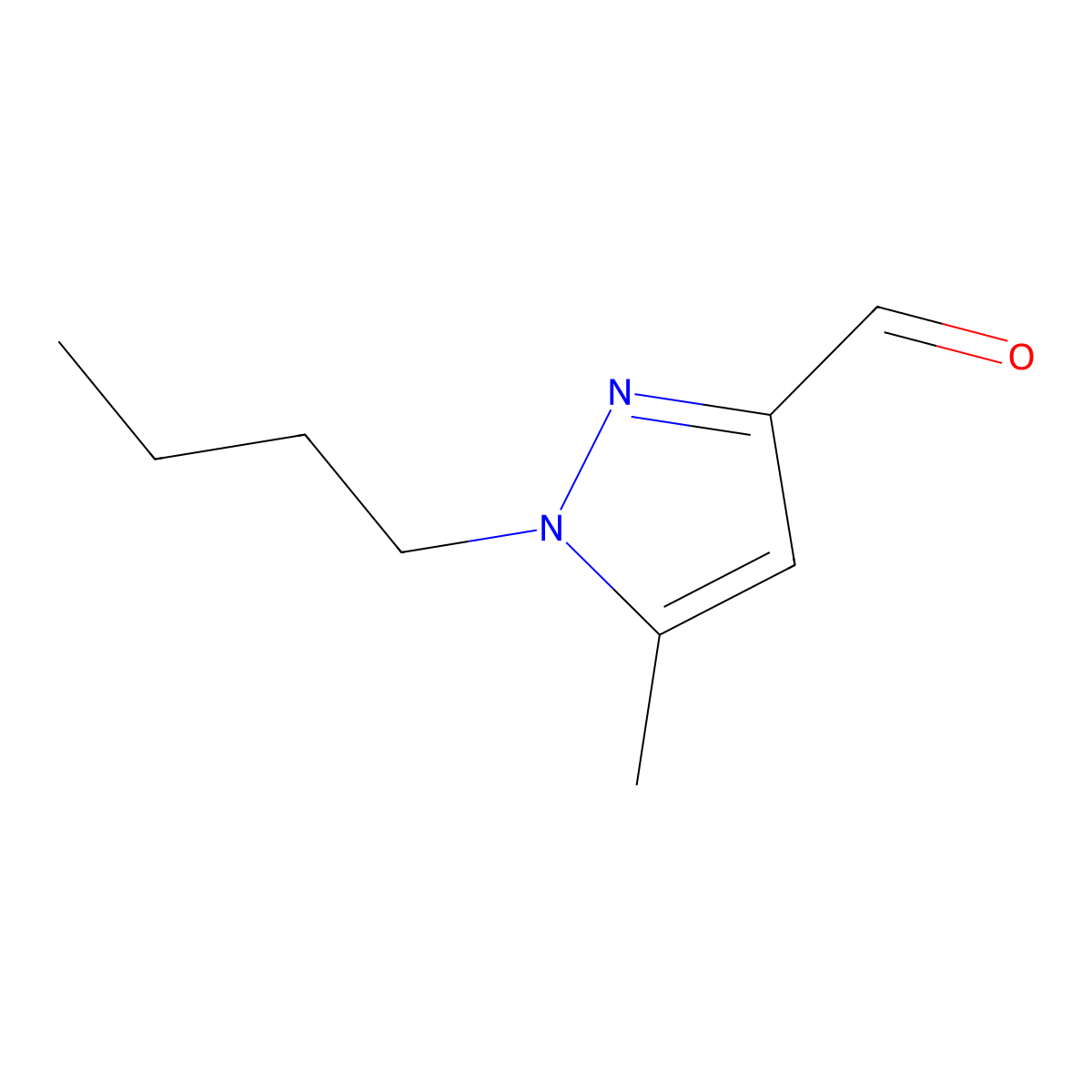 1-Butyl-5-methyl-1H-pyrazole-3-carbaldehyde molecular structure, CAS 1352520-03-6