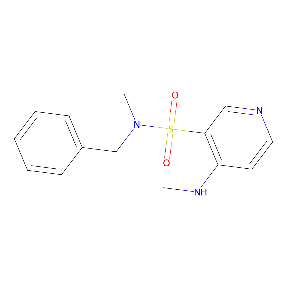 N-benzyl-N-methyl-4-(methylamino)pyridine-3-sulfonamide molecular structure, CAS 1352520-40-1