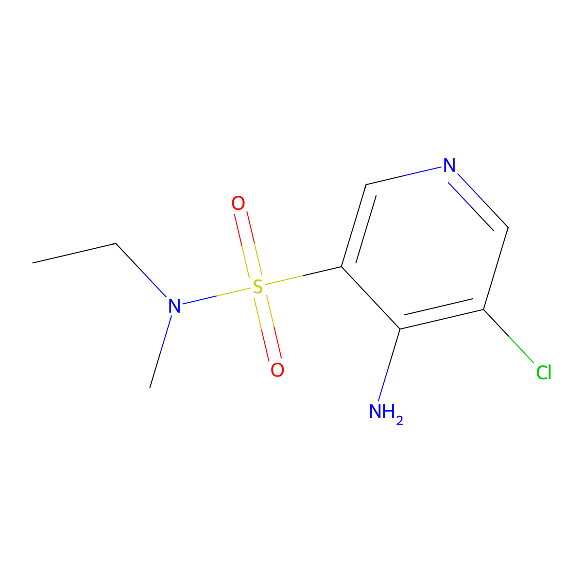 4-Amino-5-chloro-N-ethyl-N-methylpyridine-3-sulfonamide molecular structure, CAS 1352521-38-0