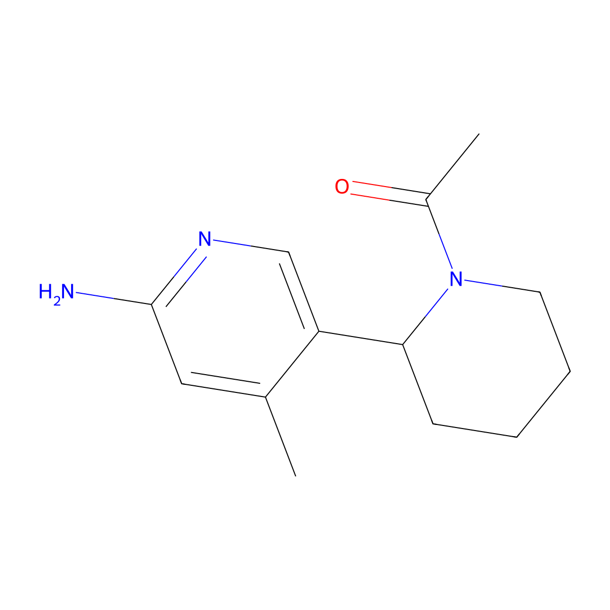 1-(2-(6-Amino-4-methylpyridin-3-yl)piperidin-1-yl)ethanone molecular structure, CAS 1352521-97-1