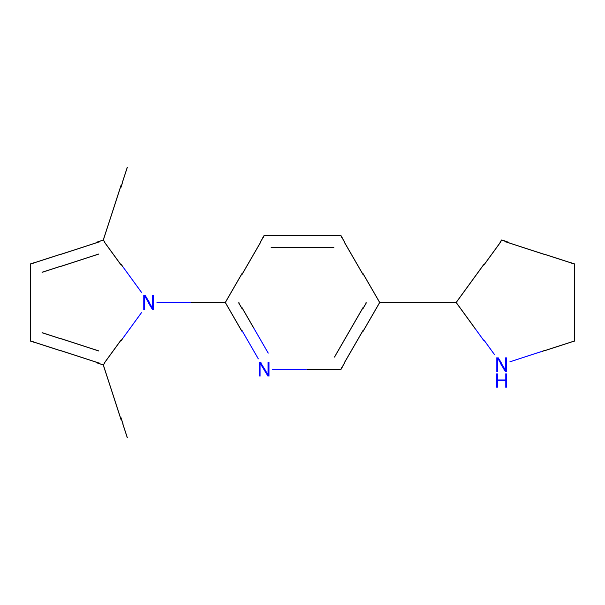 2-(2,5-Dimethyl-1H-pyrrol-1-yl)-5-(pyrrolidin-2-yl)pyridine molecular structure, CAS 1352522-37-2
