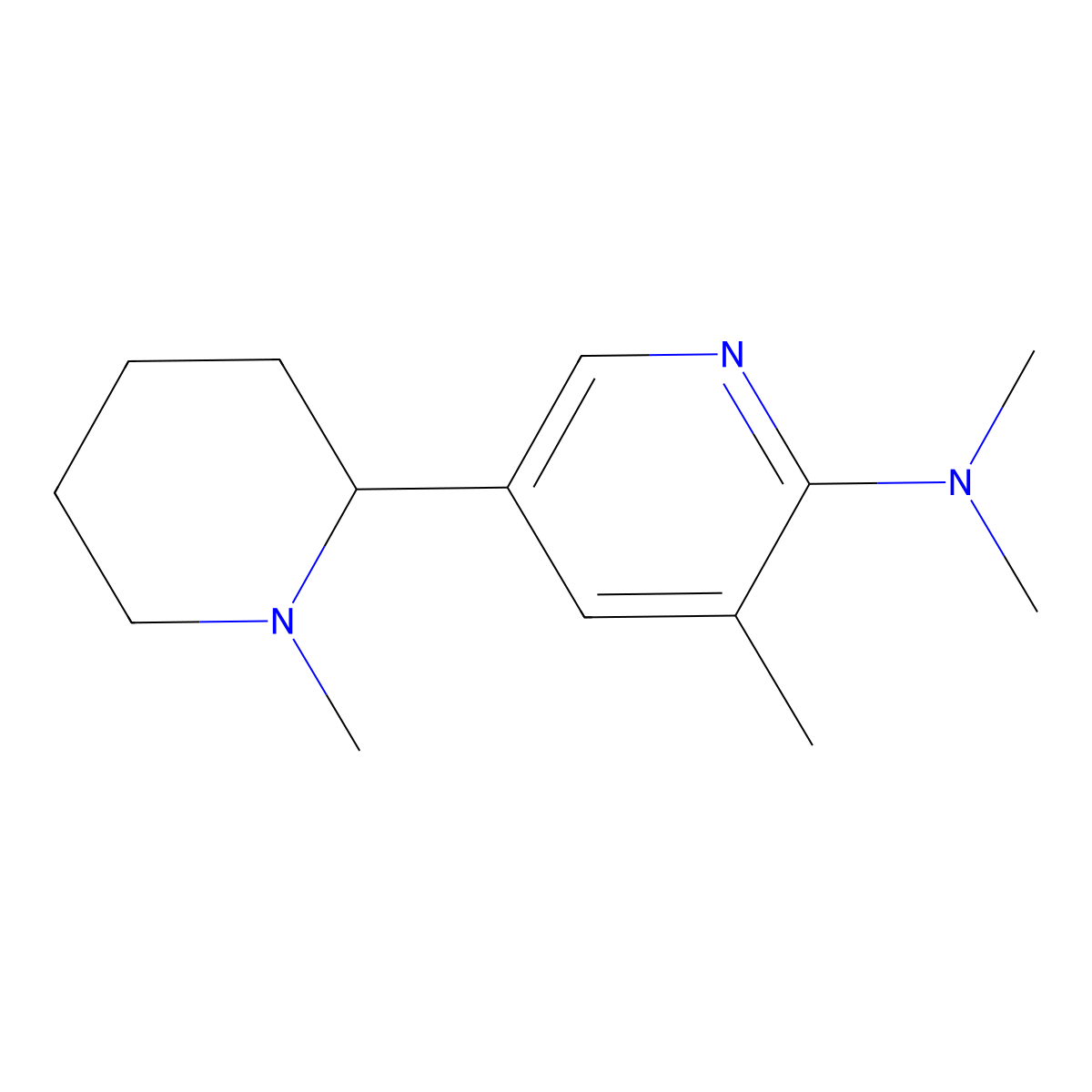 N,N,3-Trimethyl-5-(1-methylpiperidin-2-yl)pyridin-2-amine molecular structure, CAS 1352522-80-5