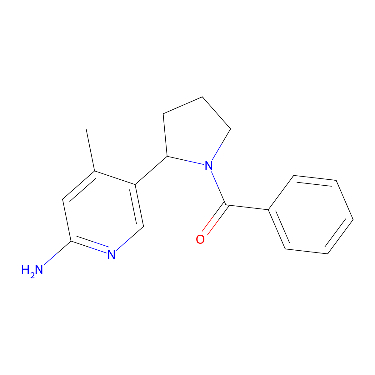 (2-(6-Amino-4-methylpyridin-3-yl)pyrrolidin-1-yl)(phenyl)methanone molecular structure, CAS 1352523-01-3