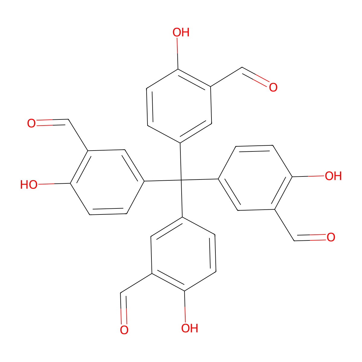5,5',5'',5'''-Methanetetrayltetrakis(2-hydroxybenzaldehyde) molecular structure, CAS 1352523-65-9