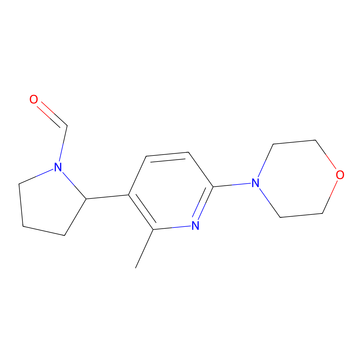 2-(2-Methyl-6-morpholinopyridin-3-yl)pyrrolidine-1-carbaldehyde molecular structure, CAS 1352523-90-0