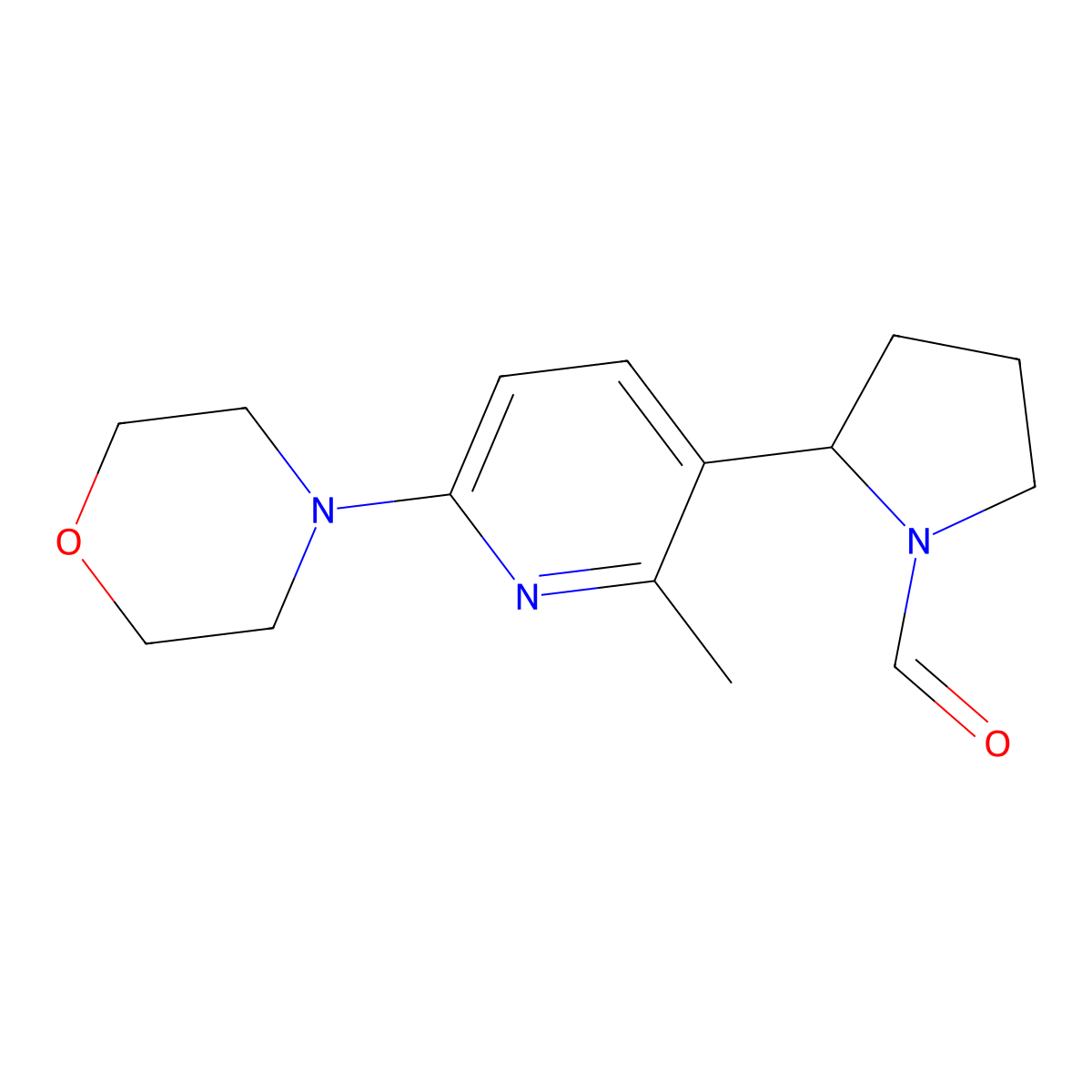 2-(2-Methyl-6-morpholinopyridin-3-yl)pyrrolidine-1-carbaldehyde molecular structure, CAS 1352523-90-0