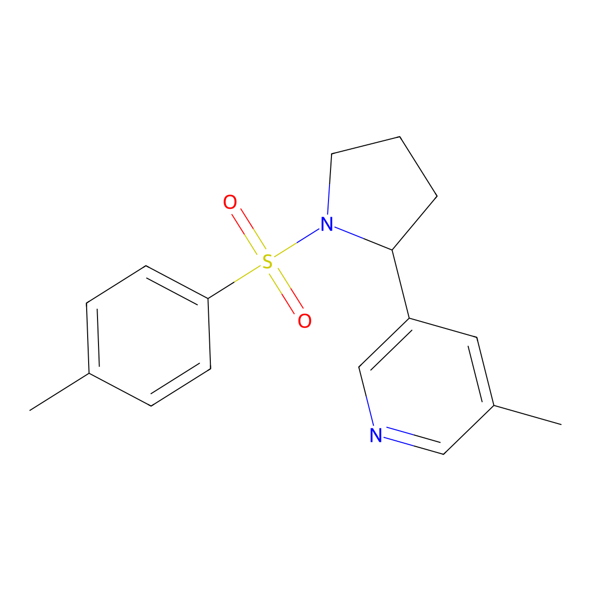 3-Methyl-5-(1-tosylpyrrolidin-2-yl)pyridine molecular structure, CAS 1352524-25-4