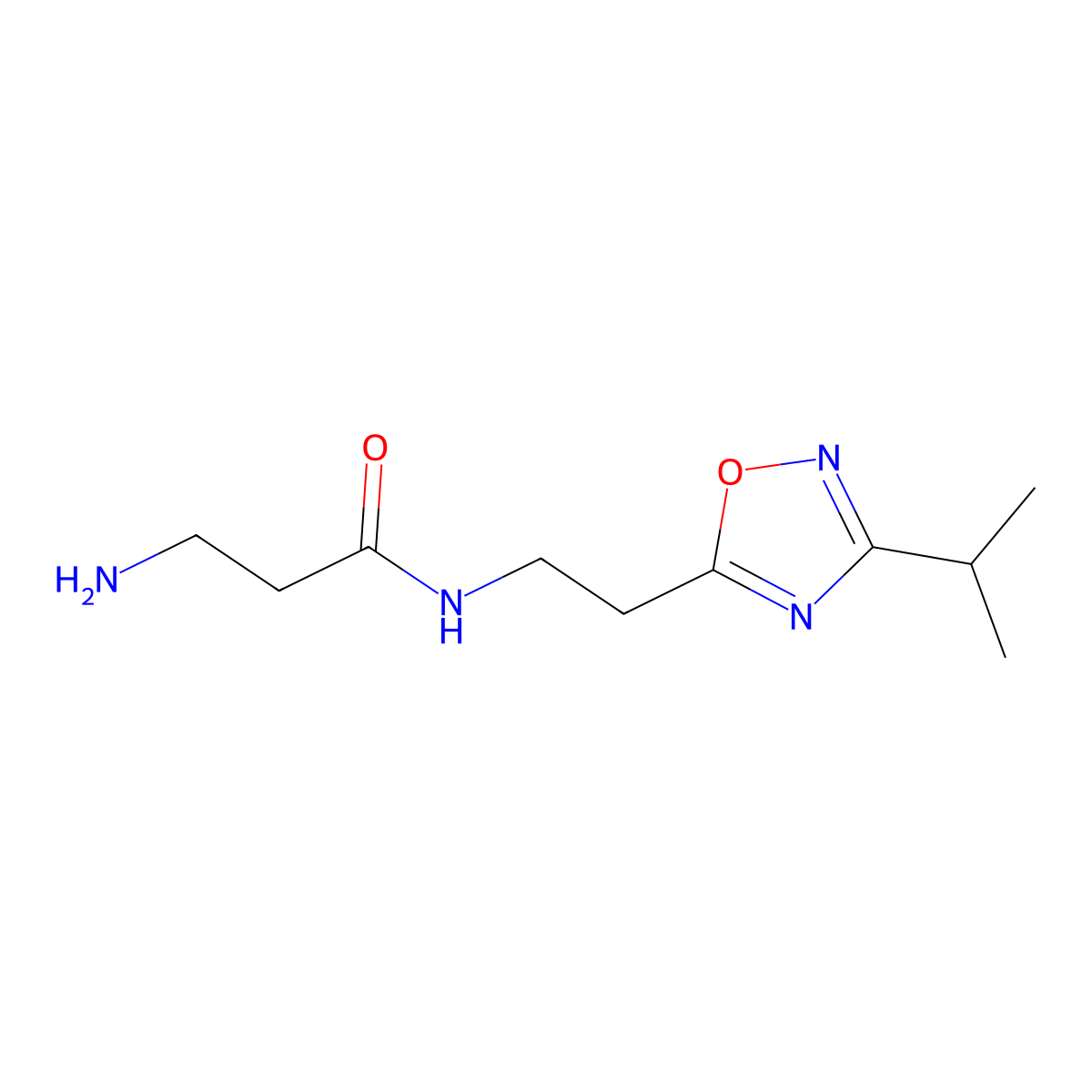 3-Amino-N-(2-(3-isopropyl-1,2,4-oxadiazol-5-yl)ethyl)propanamide molecular structure, CAS 1352524-37-8