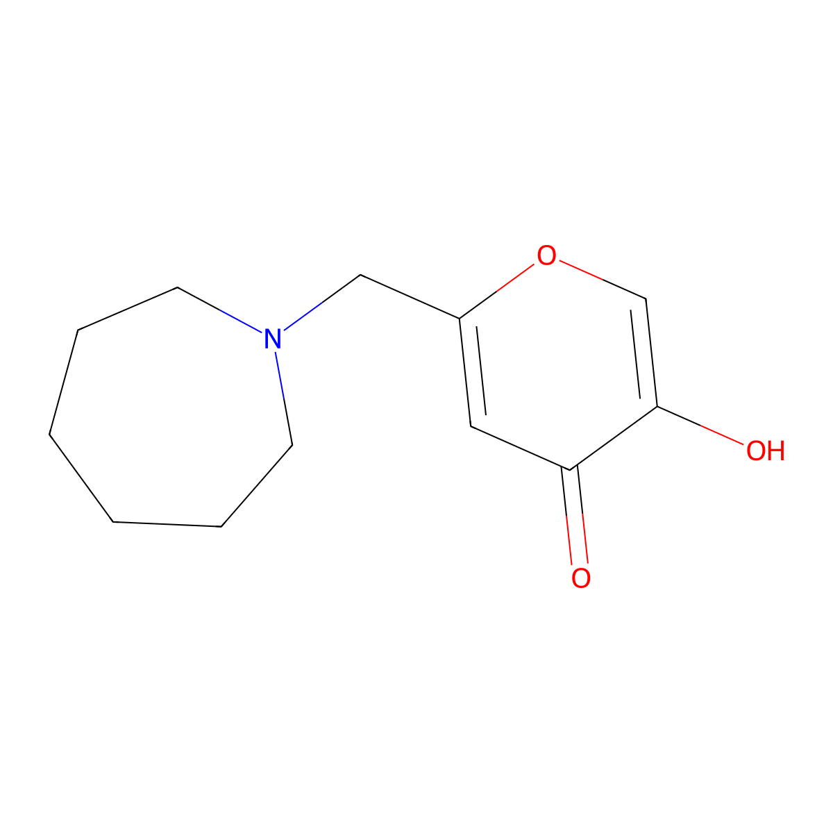 2-(azepan-1-ylmethyl)-5-hydroxy-4H-pyran-4-one molecular structure, CAS 1352524-48-1