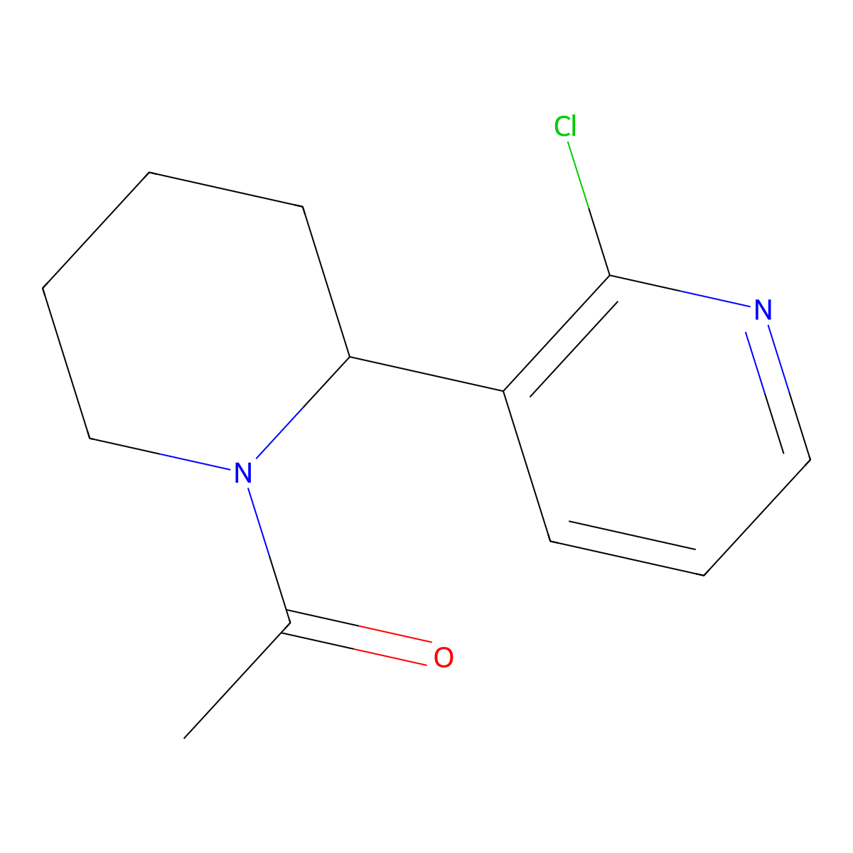 1-(2-(2-Chloropyridin-3-yl)piperidin-1-yl)ethanone molecular structure, CAS 1352524-49-2